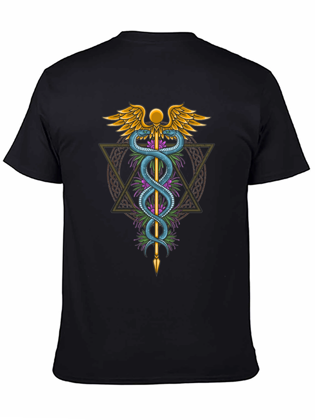 Caduceus Symbol Graphic Tee - Medical Healing Design