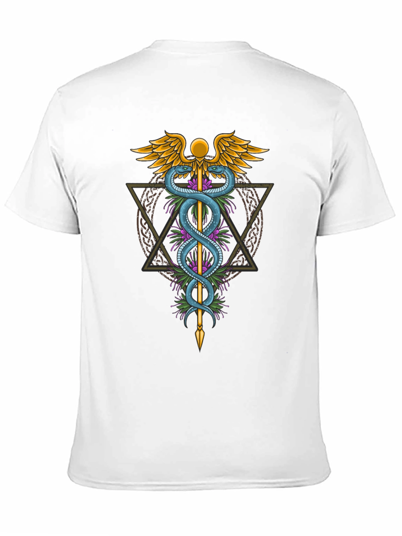 Caduceus Symbol Graphic Tee - Medical Healing Design