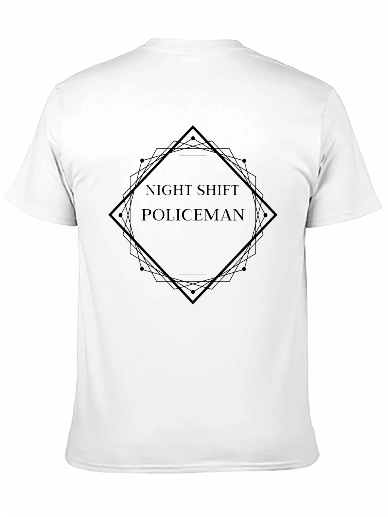 Night Shift Policeman Graphic Tee - Mens Black T-Shirt