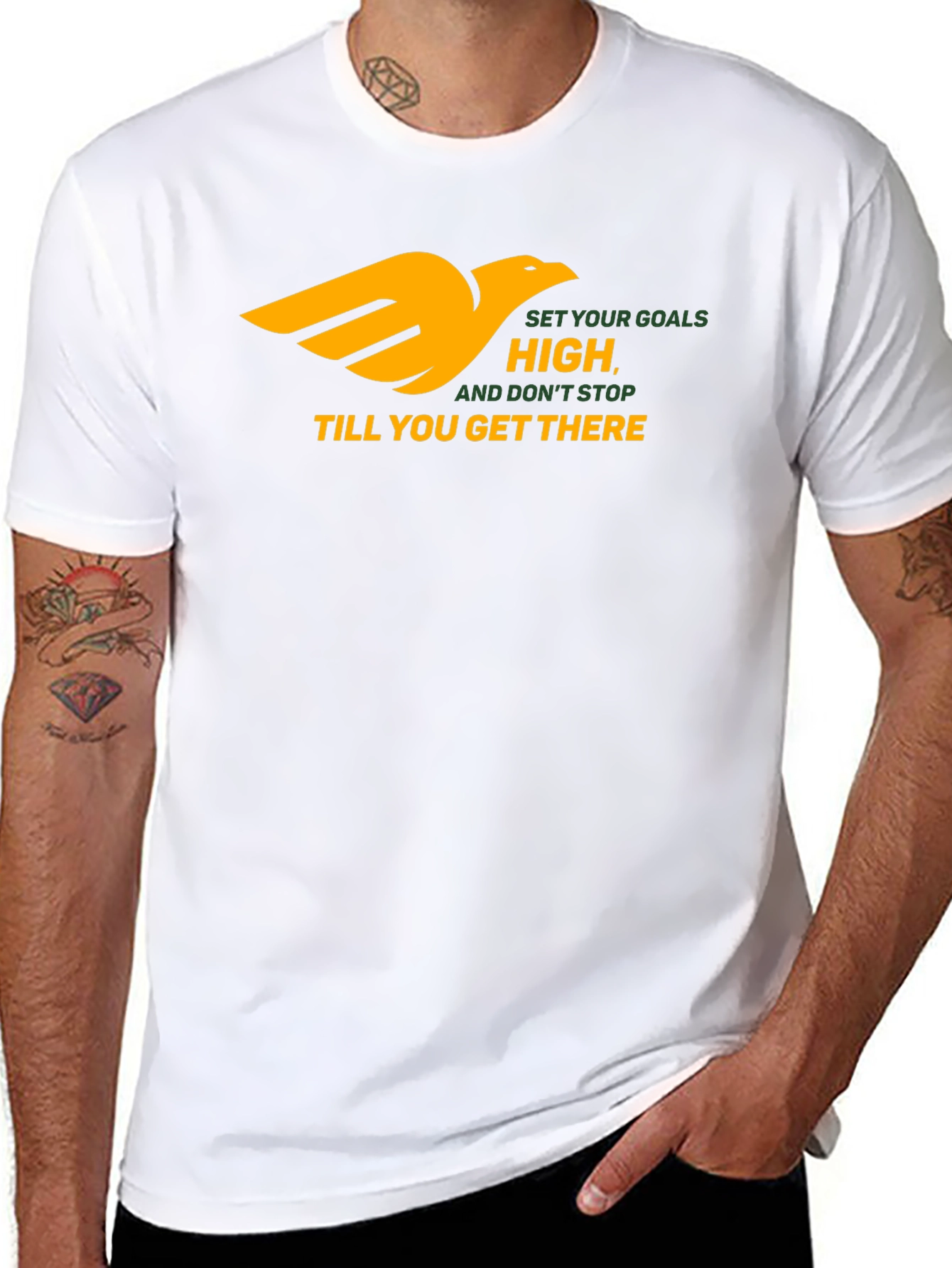 Motivational Black T-Shirt - Reach Your Goals!
