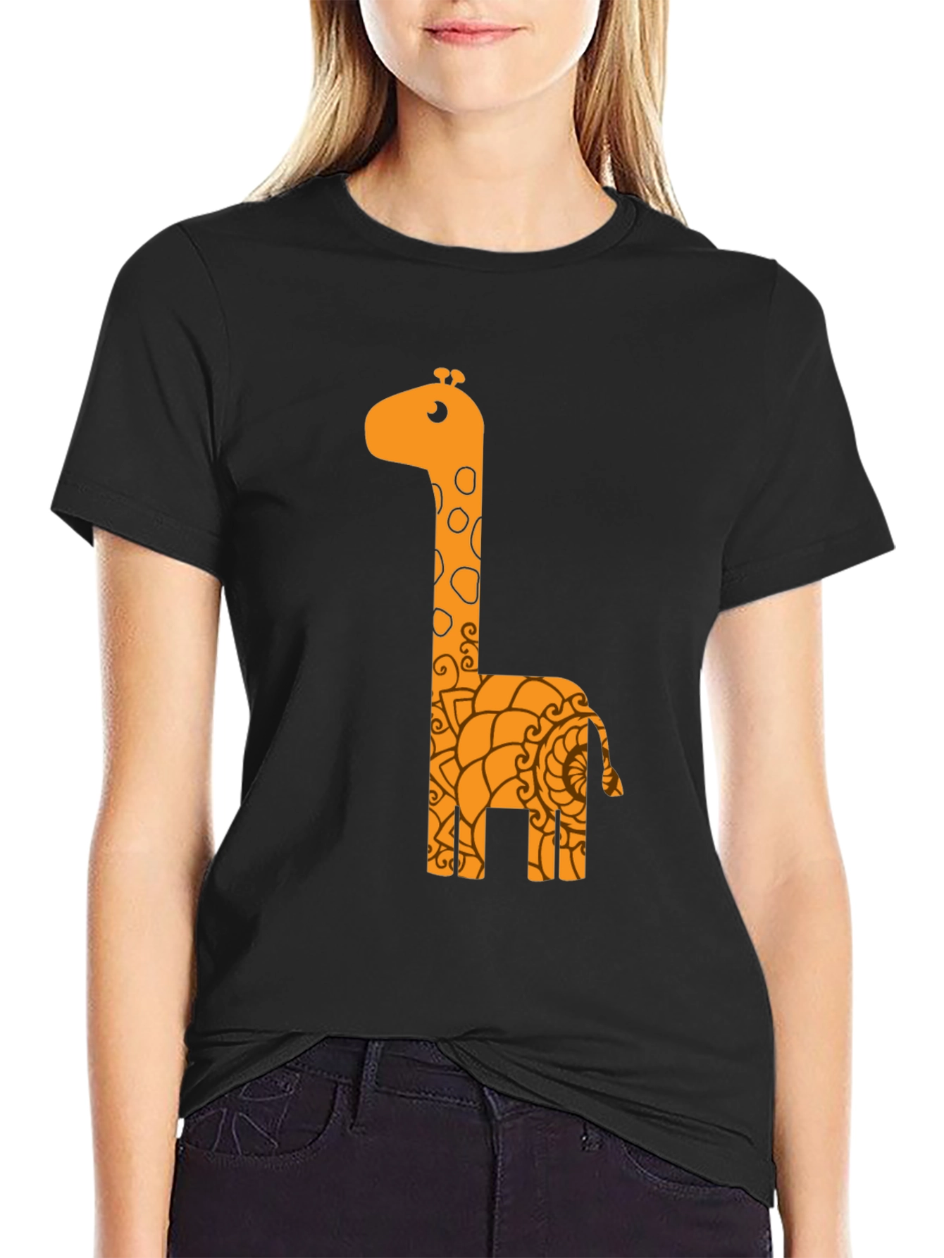 Fun Giraffe Graphic Tee - Unisex Black T-Shirt