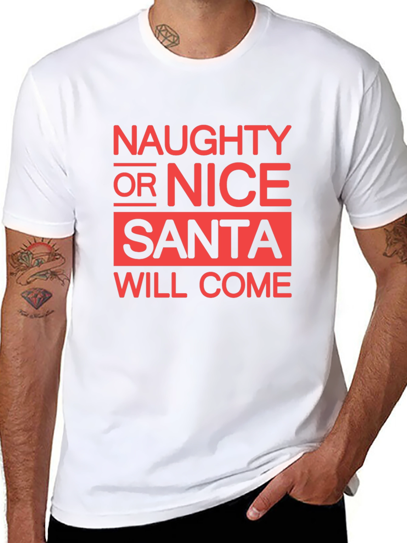 Naughty or Nice Santa Will Come Christmas T-Shirt