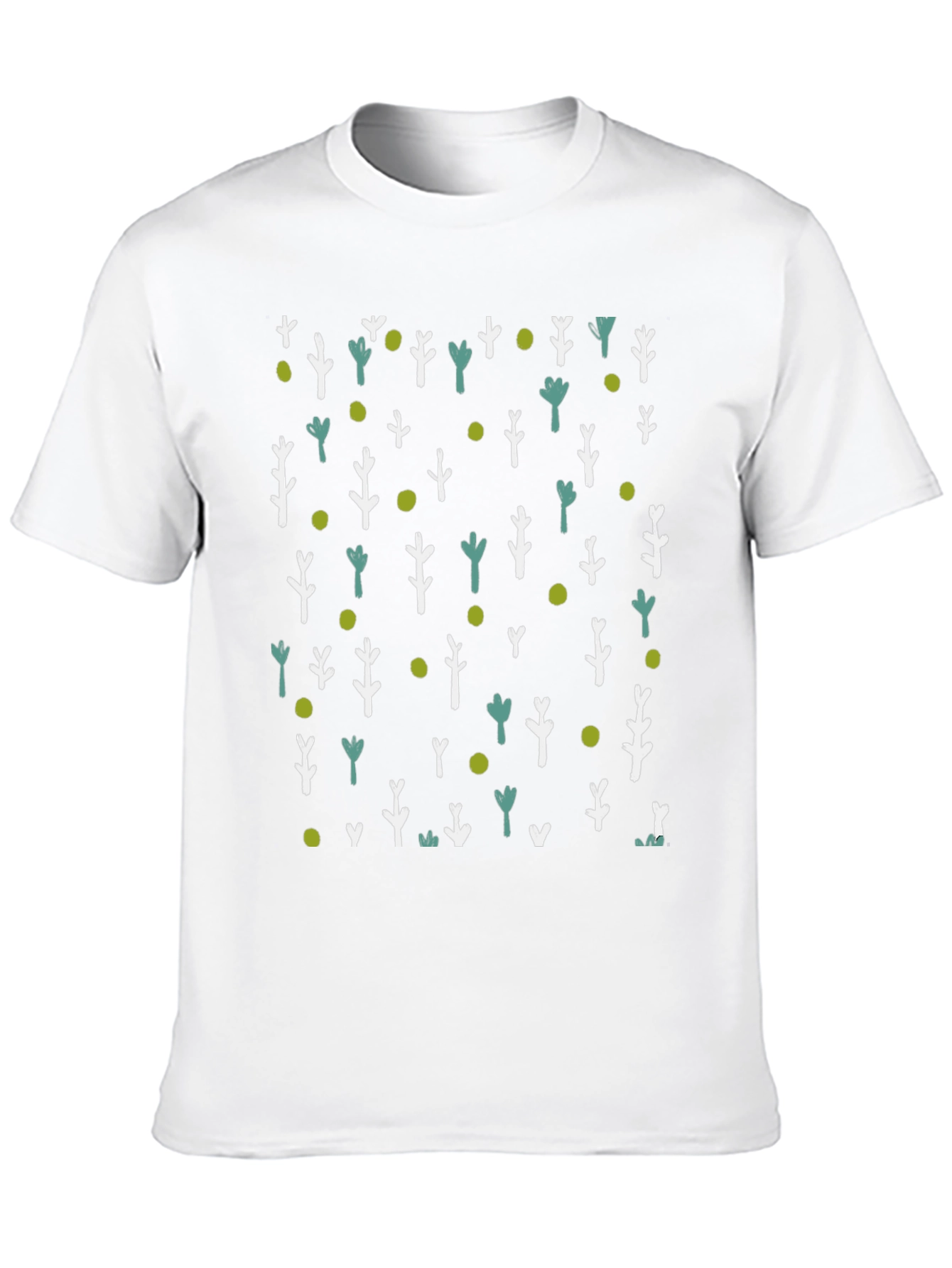 Nature Patterned Black T-Shirt
