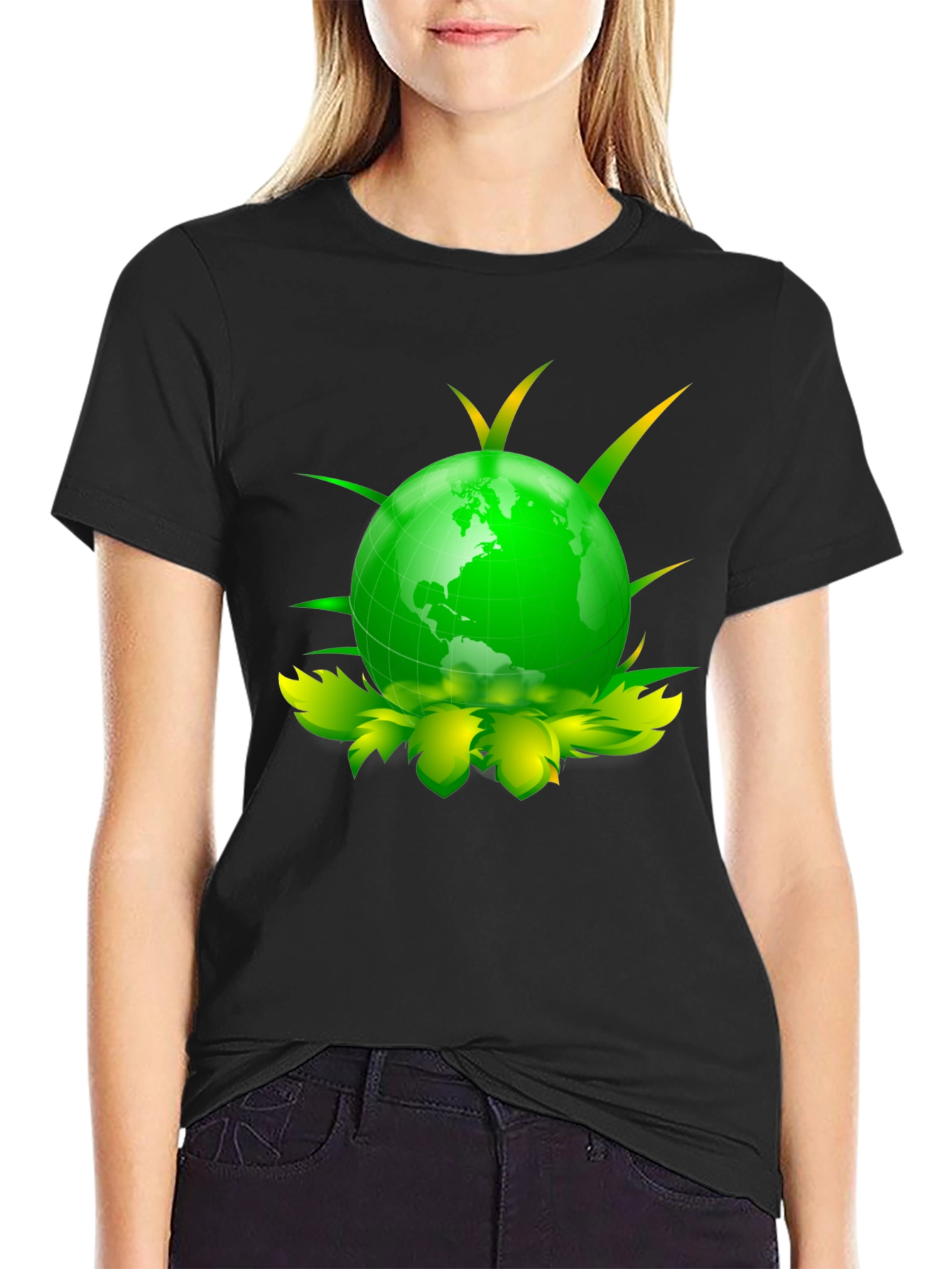 Eco Globe Graphic Tee - Black