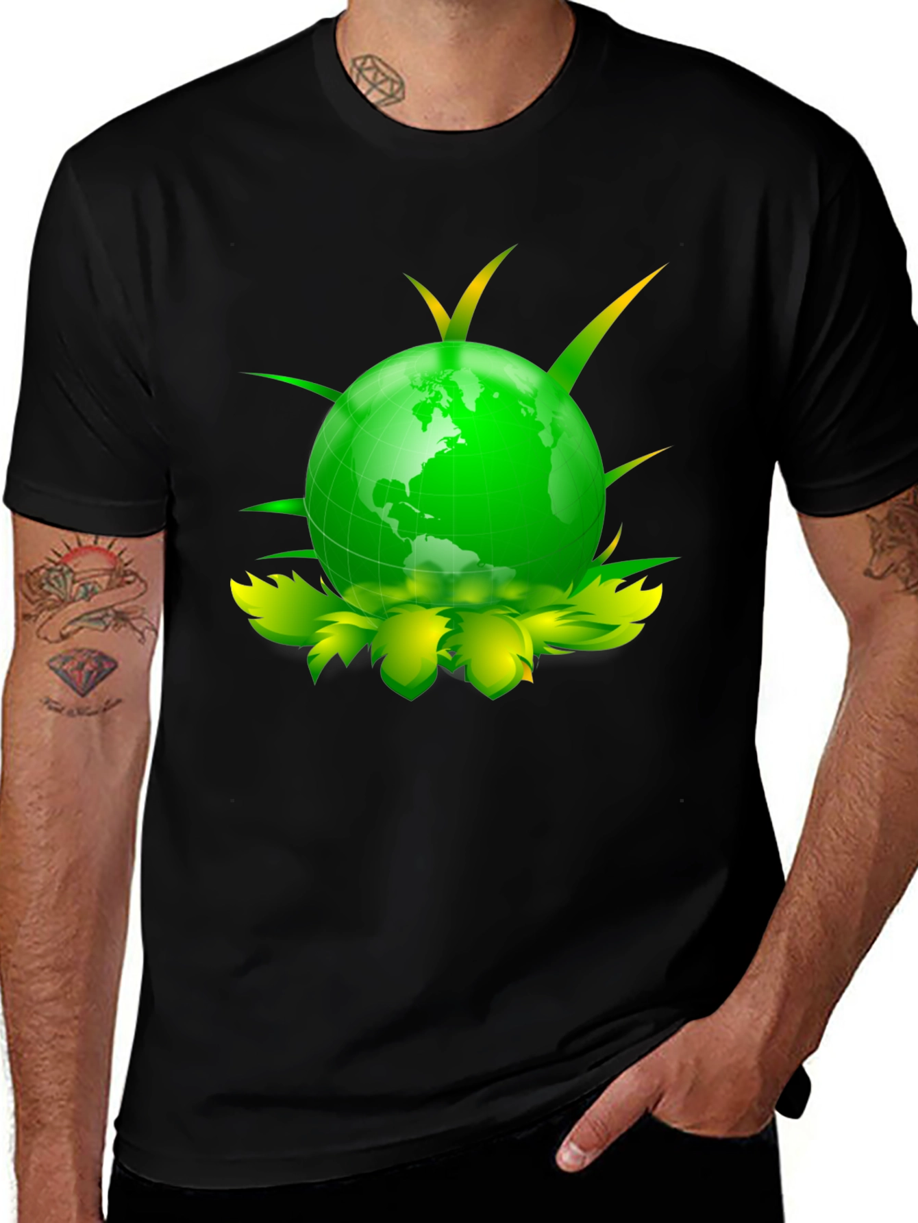 Eco Globe Graphic Tee - Black