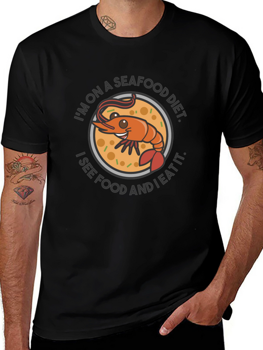 Seafood Diet T-Shirt - Funny Shrimp Graphic Tee