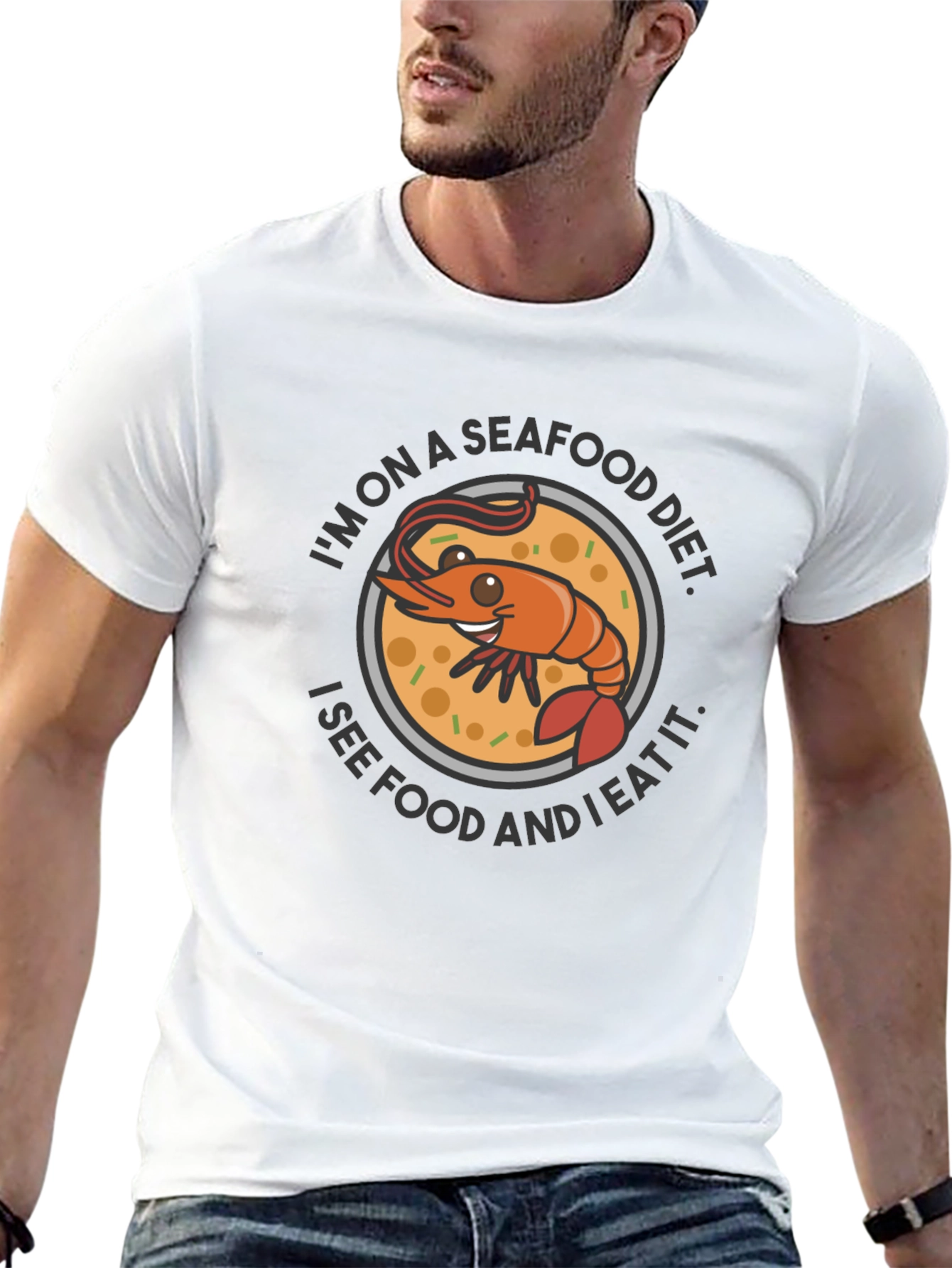 Seafood Diet T-Shirt - Funny Shrimp Graphic Tee