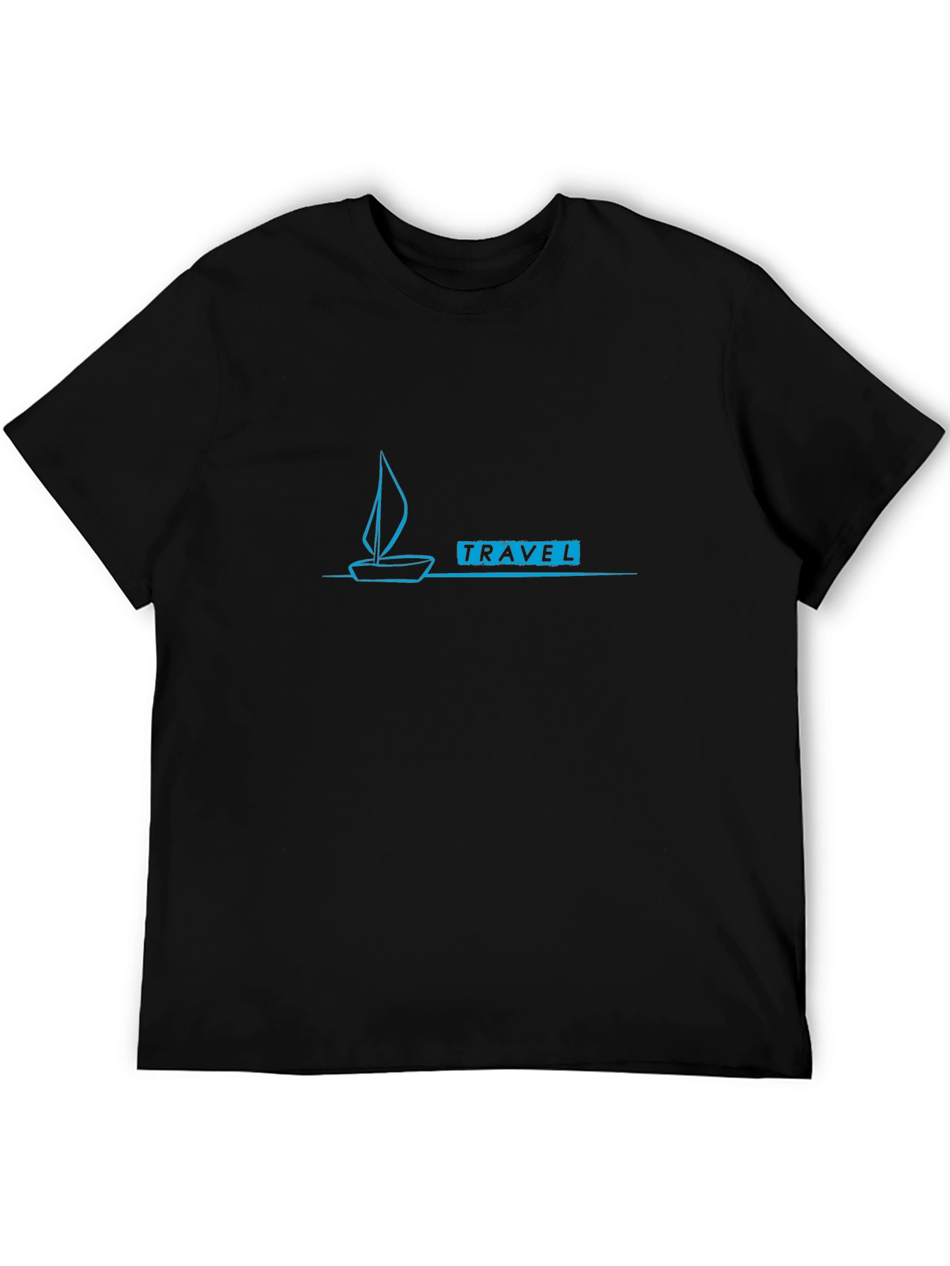 Travel Sailboat Graphic Tee - Black
