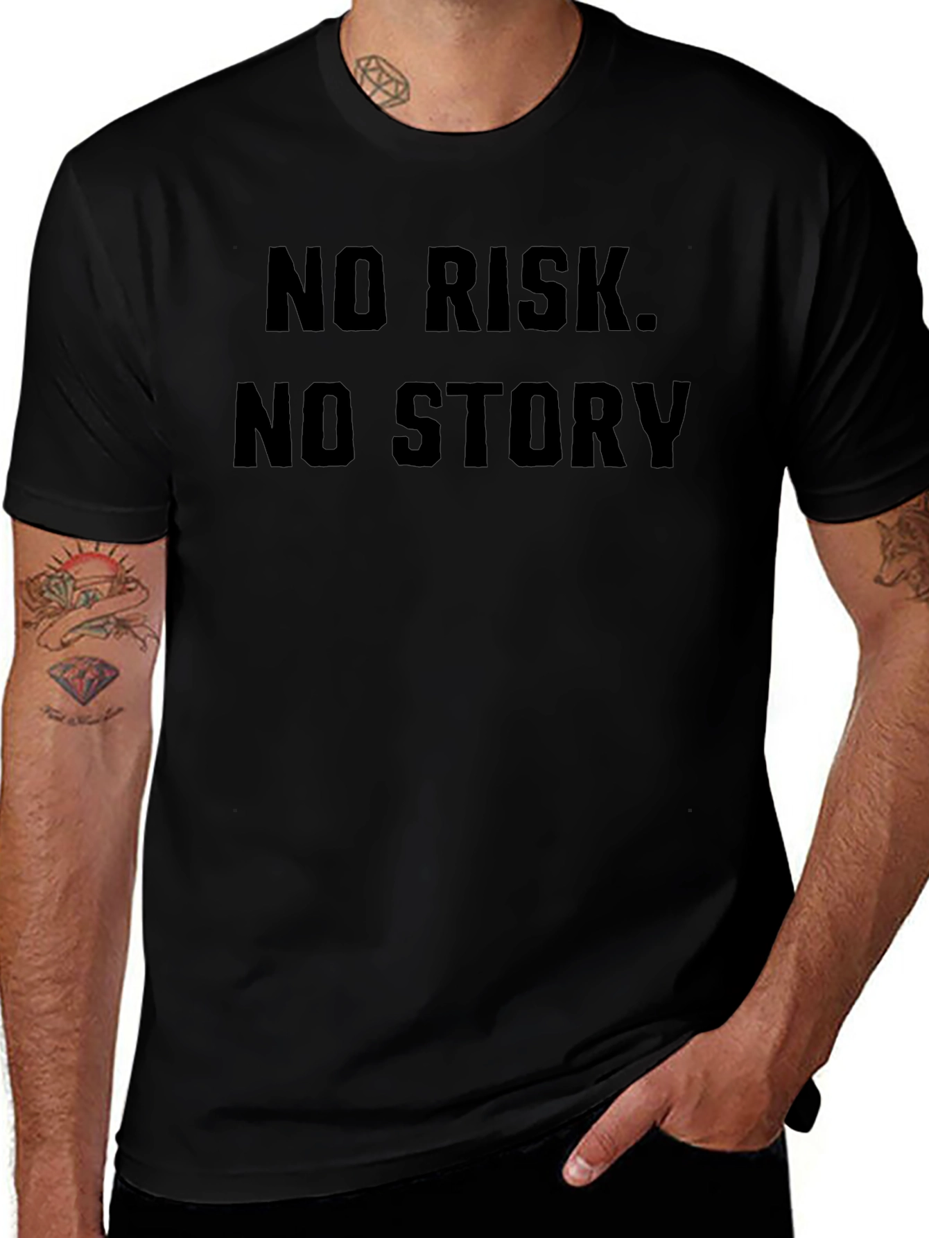 No Risk No Story Black T-Shirt