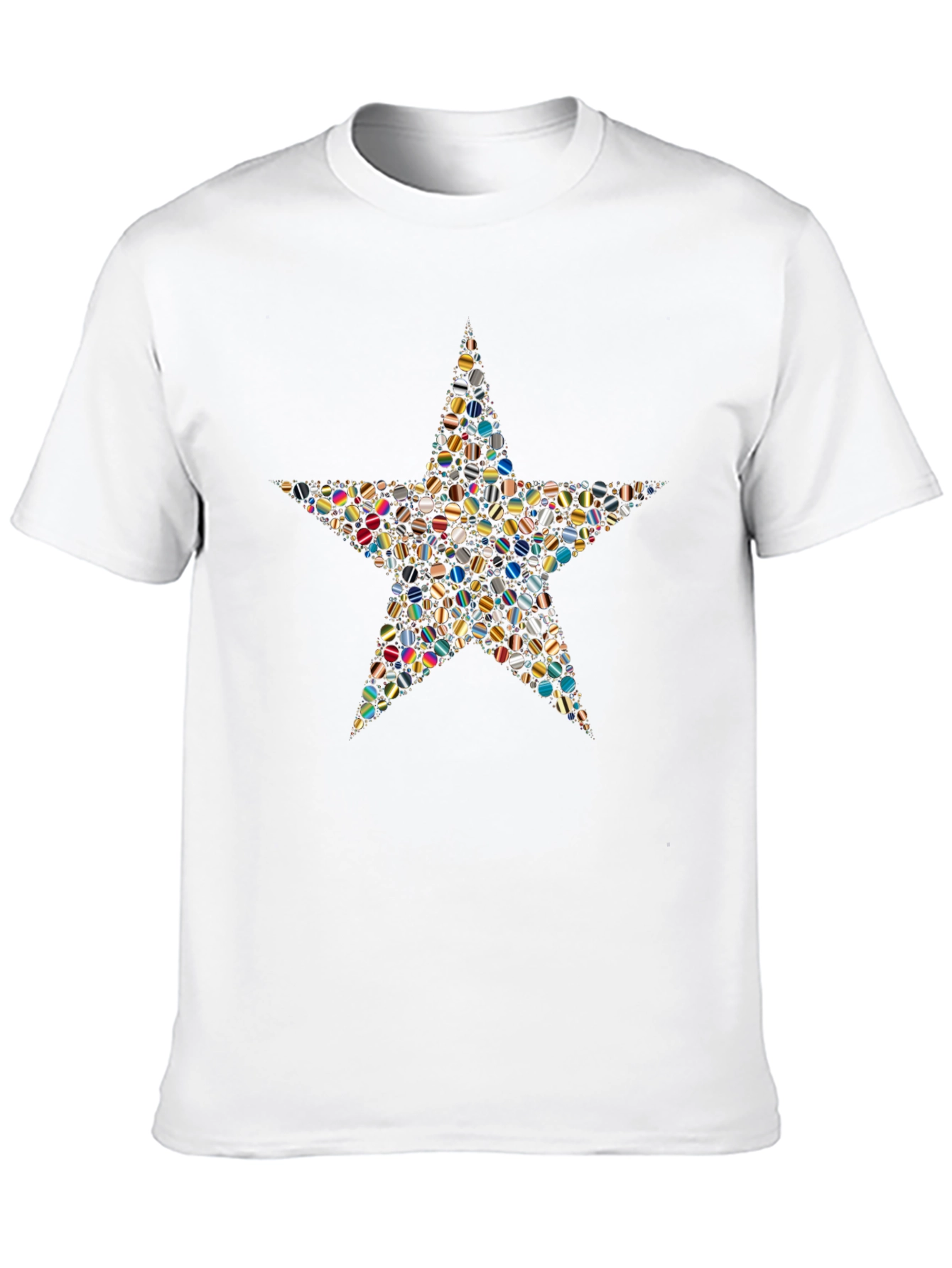 Star Mosaic Graphic Tee - Stylish Black T-Shirt