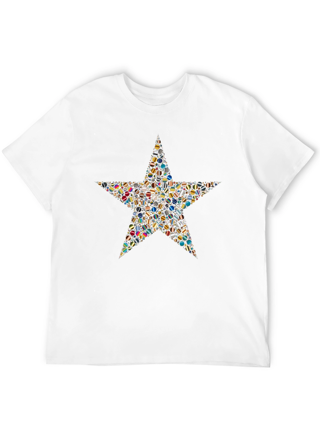 Star Mosaic Graphic Tee - Stylish Black T-Shirt