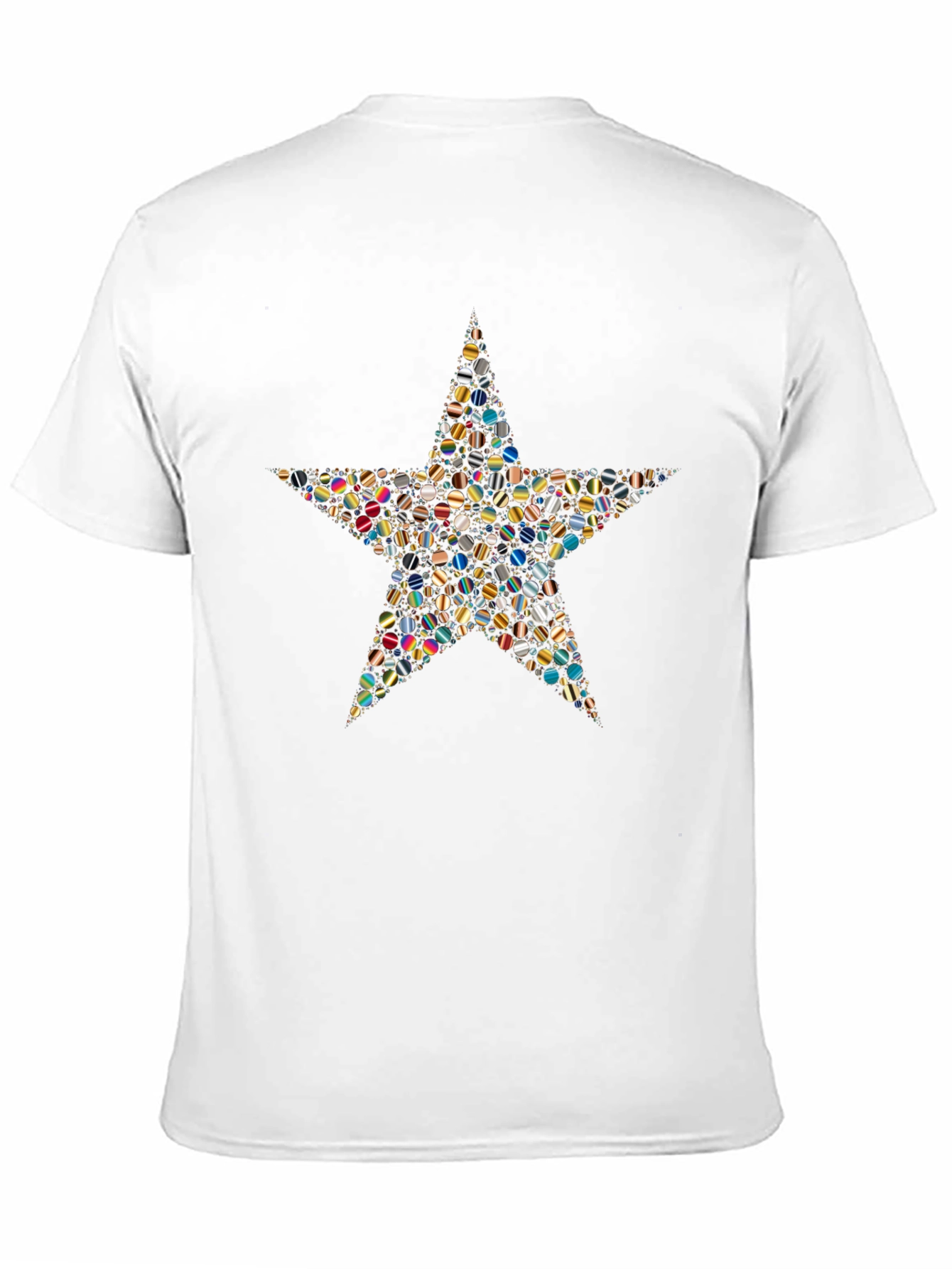 Star Mosaic Graphic Tee - Stylish Black T-Shirt