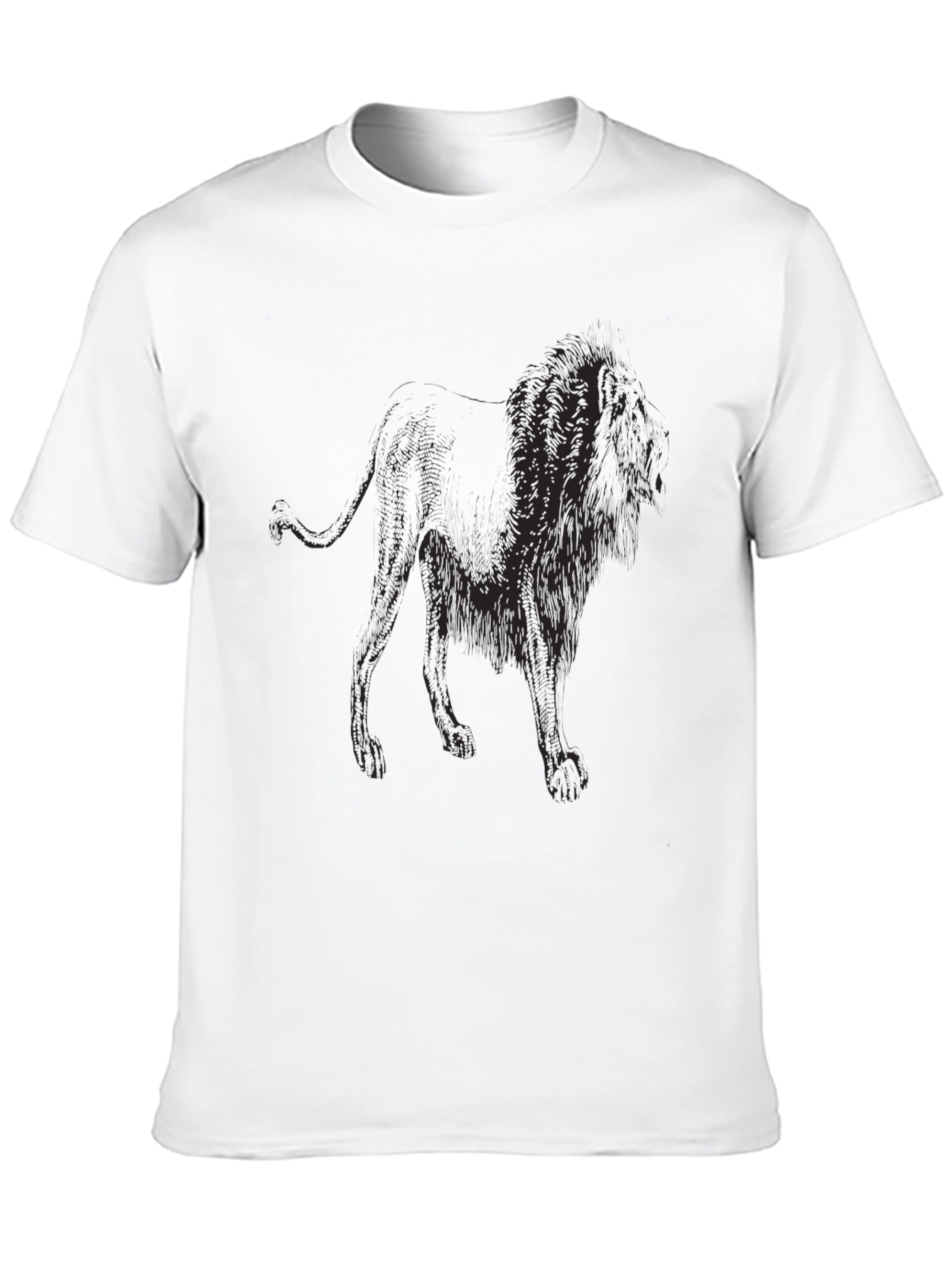 Lion Graphic Print Black T-Shirt