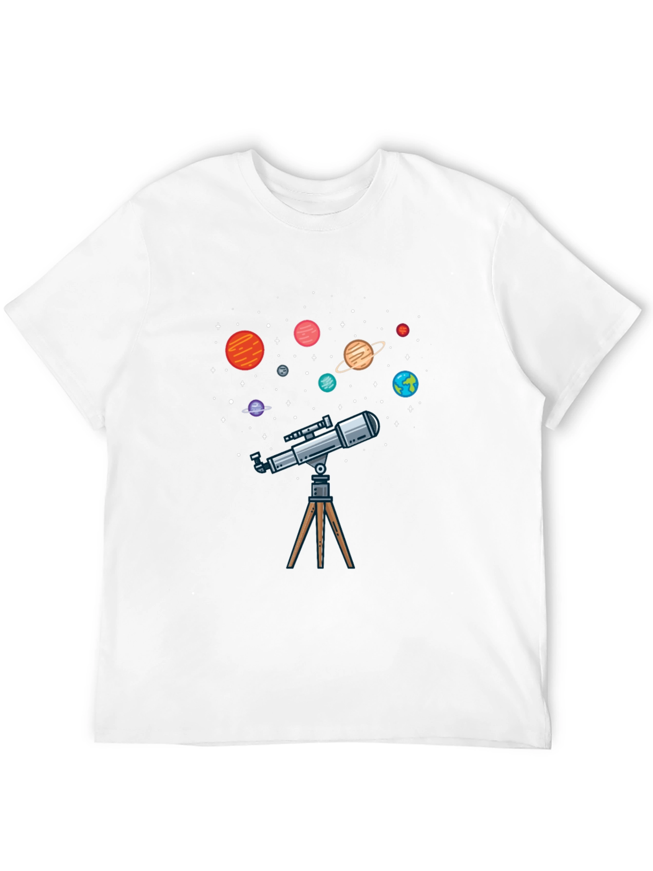 Planets & Telescope Graphic T-Shirt