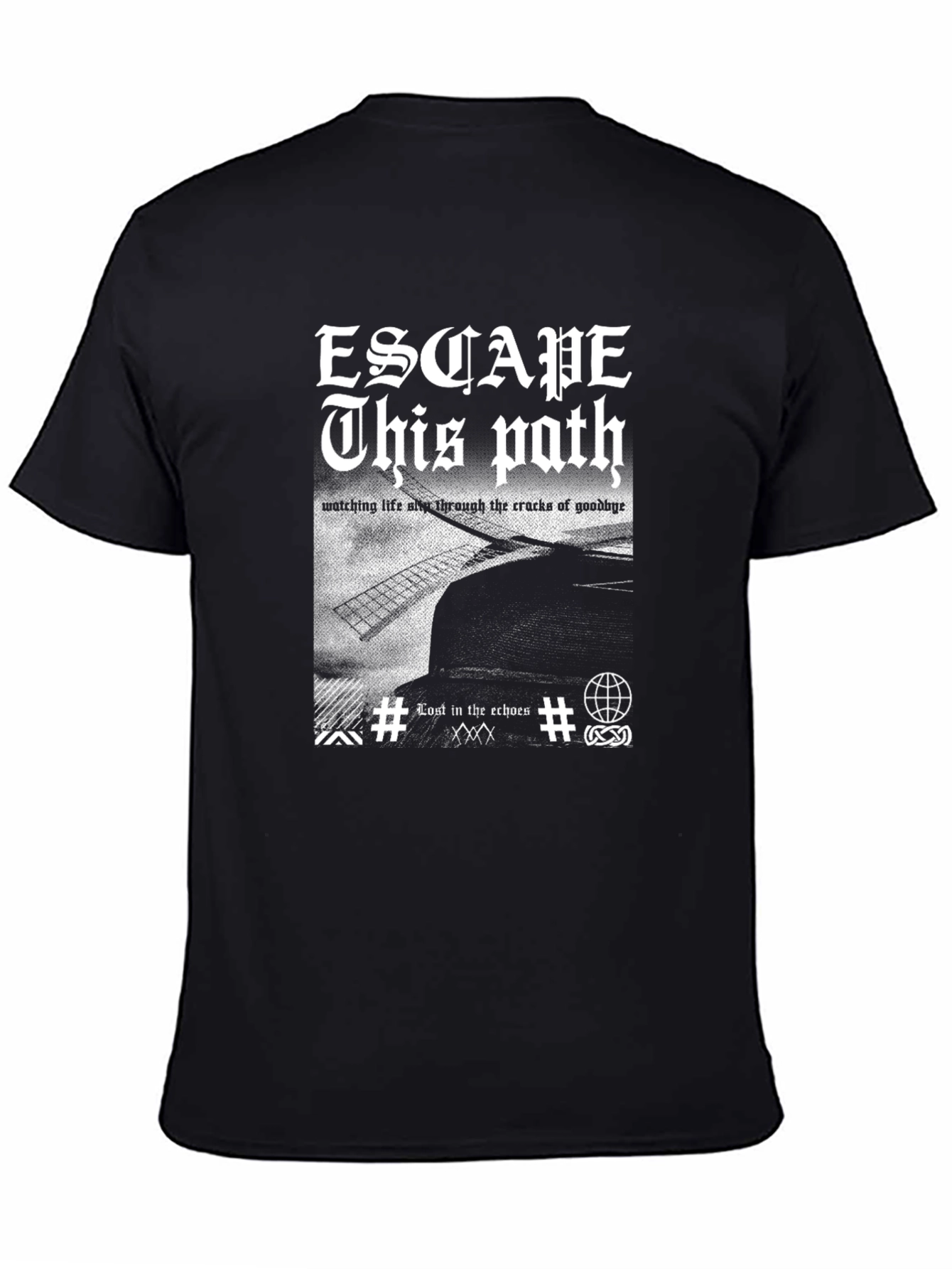 Escape This Path Graphic Tee - Edgy Black T-Shirt