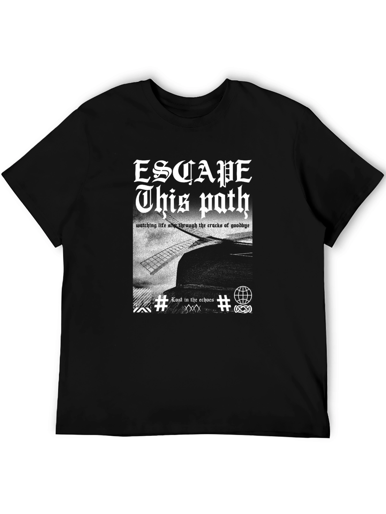 Escape This Path Graphic Tee - Edgy Black T-Shirt