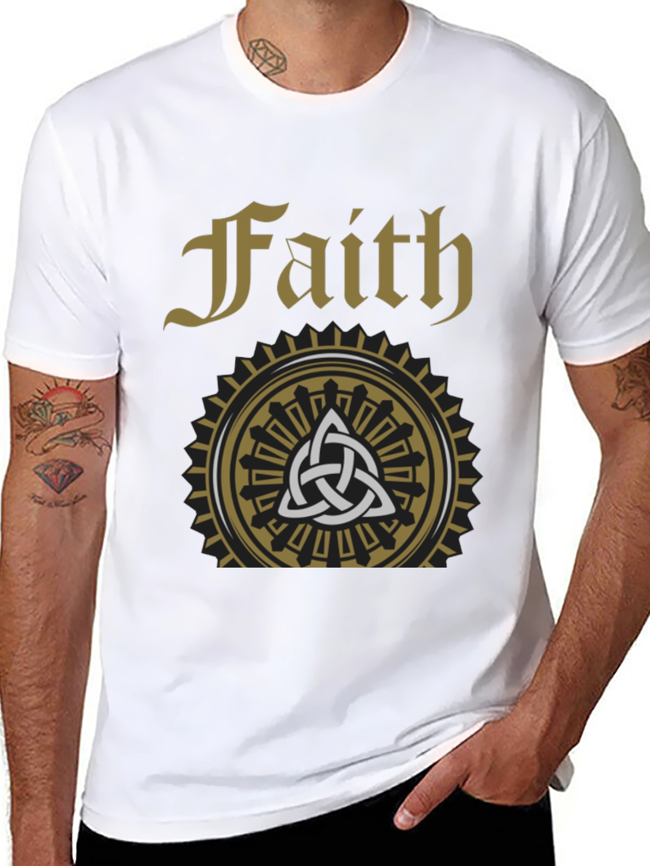 Faith Celtic Knot Graphic T-Shirt - Stylish Religious Tee