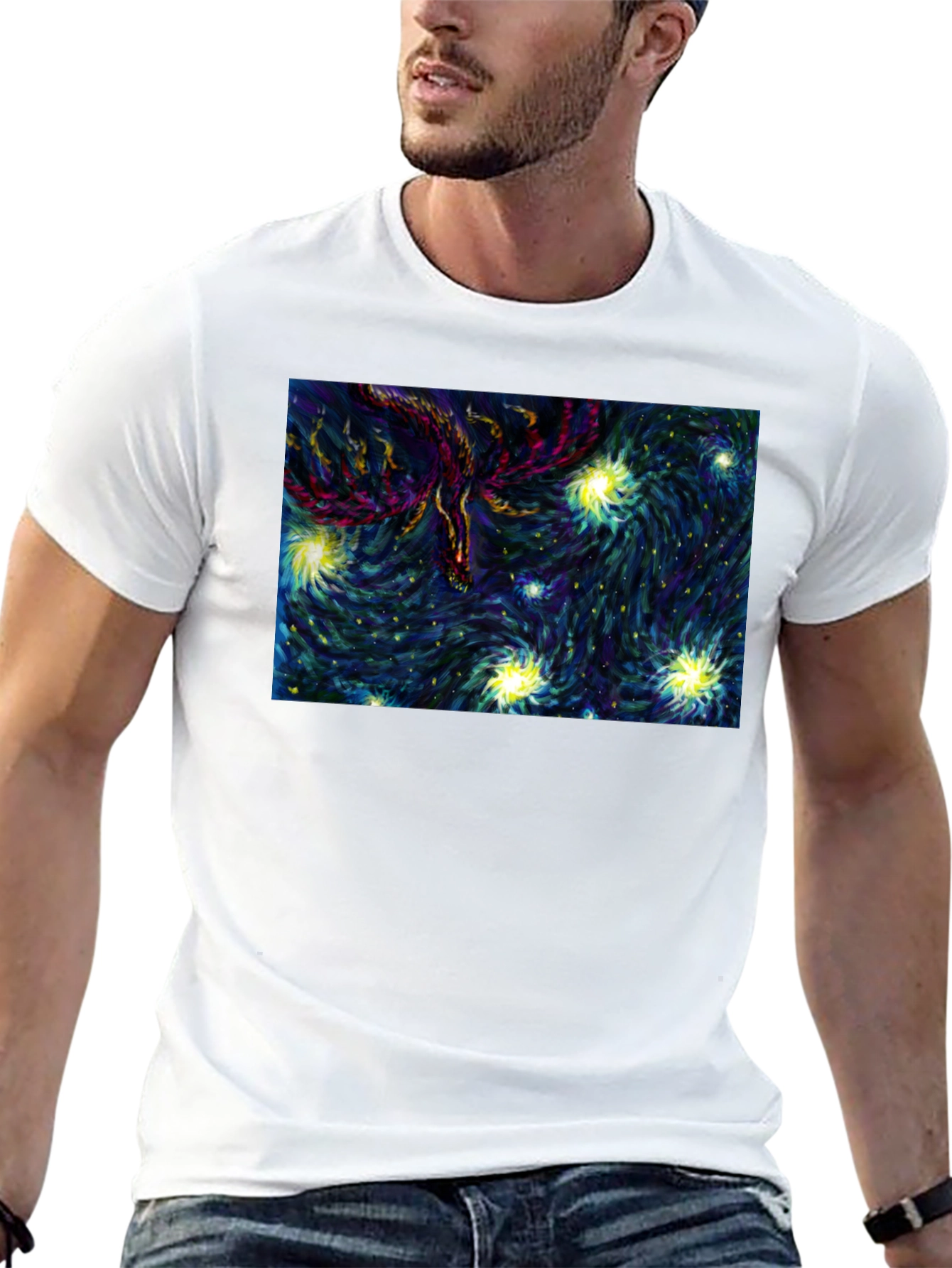 Starry Phoenix Black T-Shirt