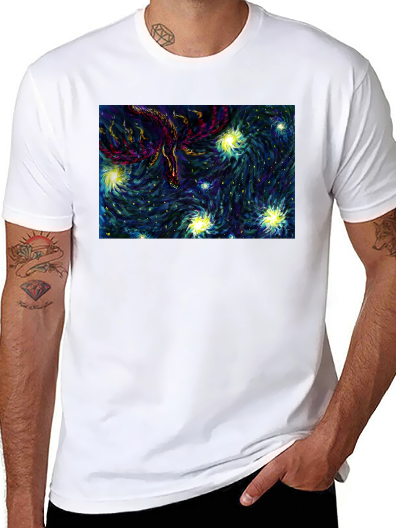 Starry Phoenix Black T-Shirt