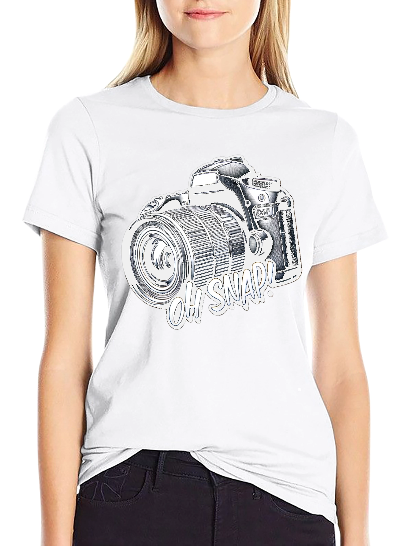 Oh Snap! Camera Graphic T-Shirt - Black