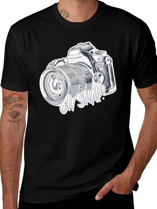 Oh Snap! Camera Graphic T-Shirt - Black