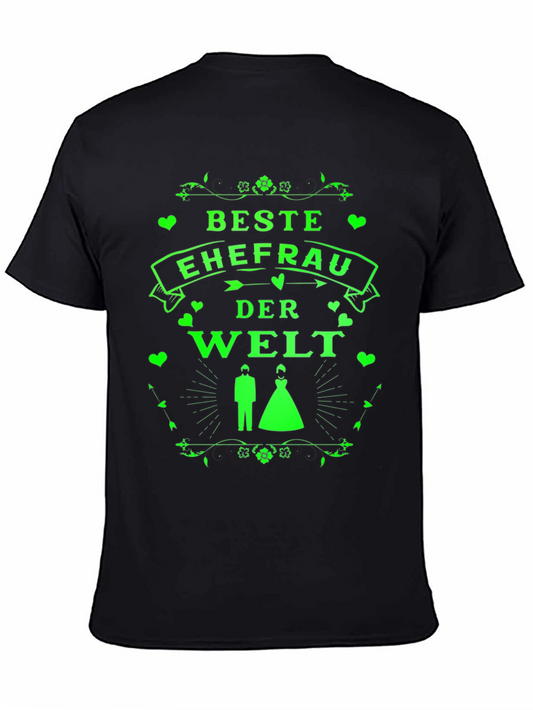 Beste Ehefrau der Welt Graphic Tee - Black Cotton T-Shirt