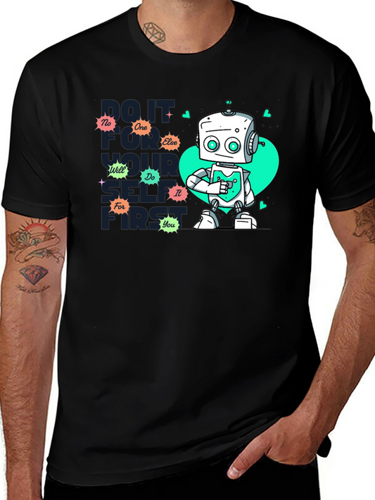 Robot Graphic Tee - Do It For Yourself First