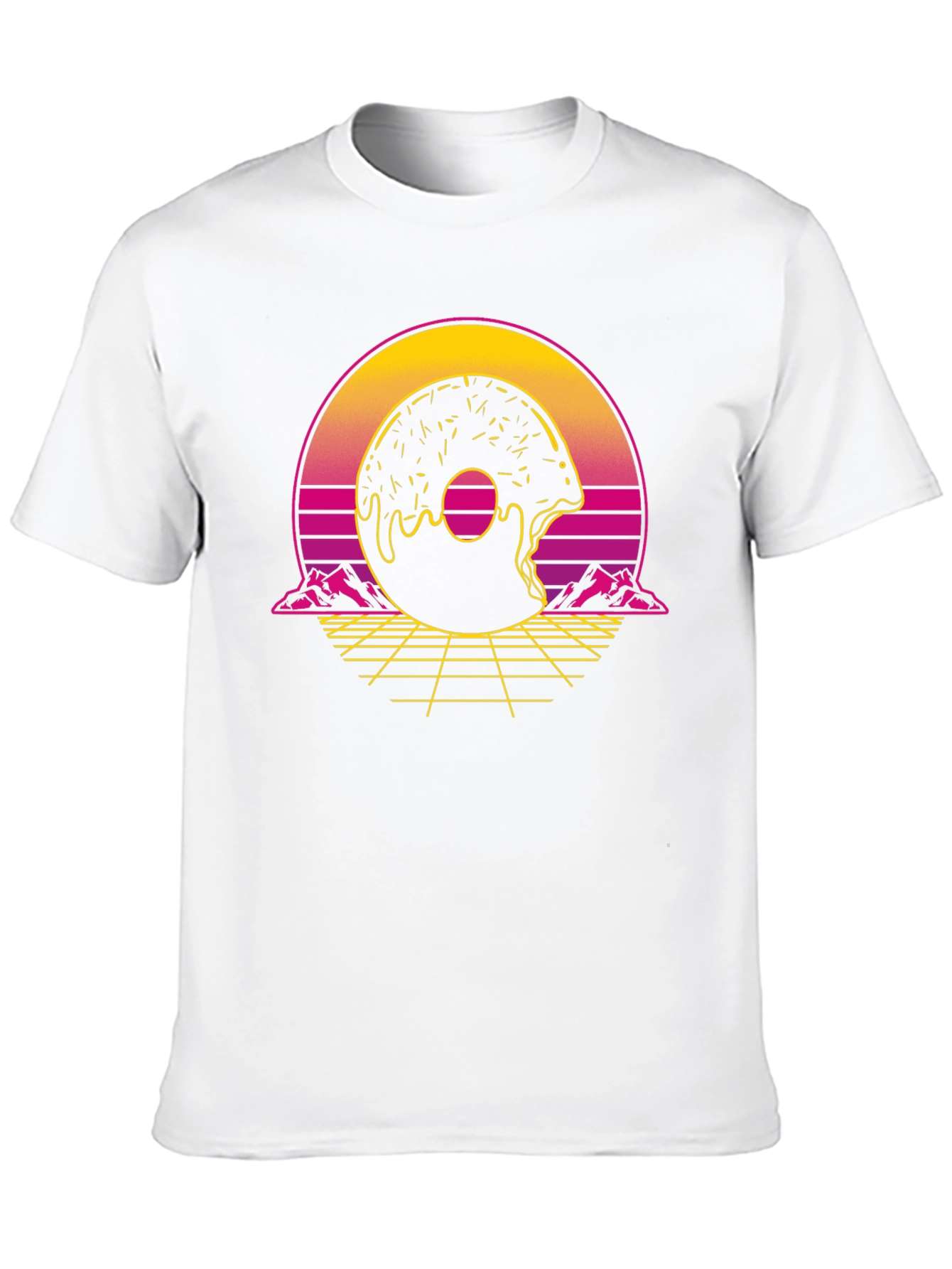 Retro Donut Graphic Tee - Synthwave Style