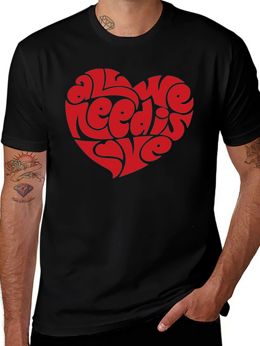 All You Need Is Love Heart Graphic Tee - Black