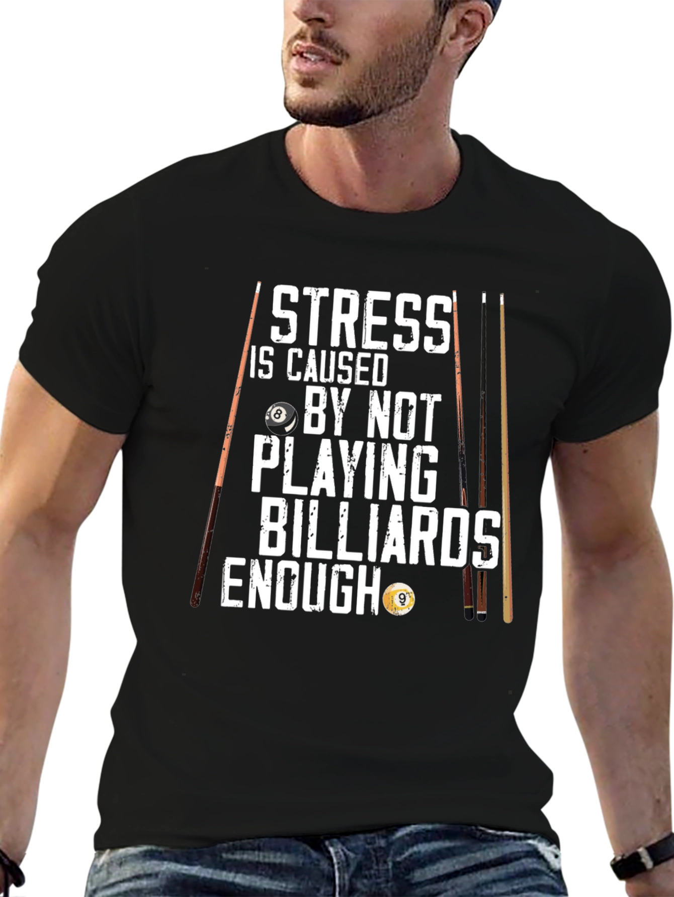 Billiards T-Shirt - Stress Relief Design