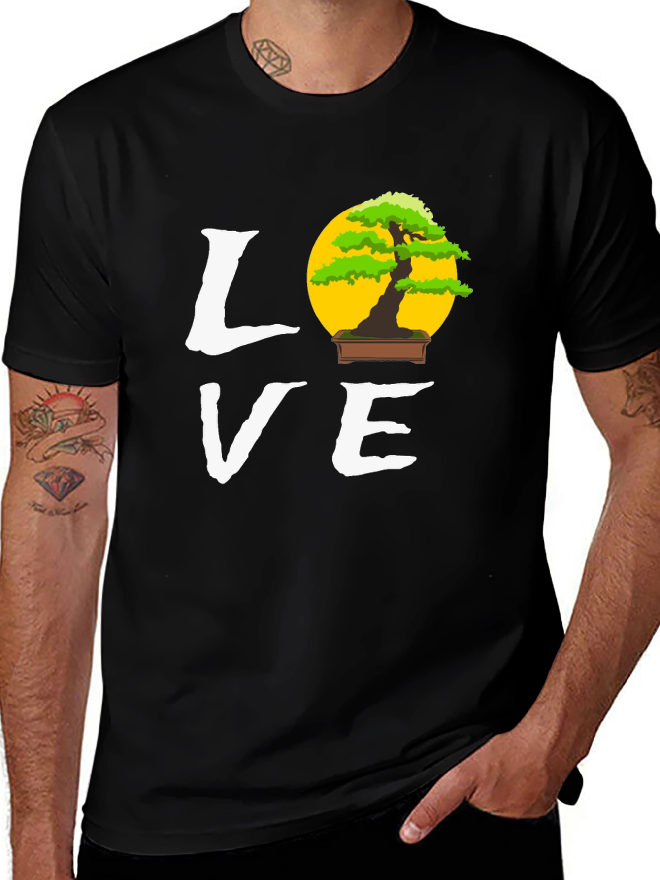 Bonsai Tree Love Graphic Tee - Unique Design T-Shirt