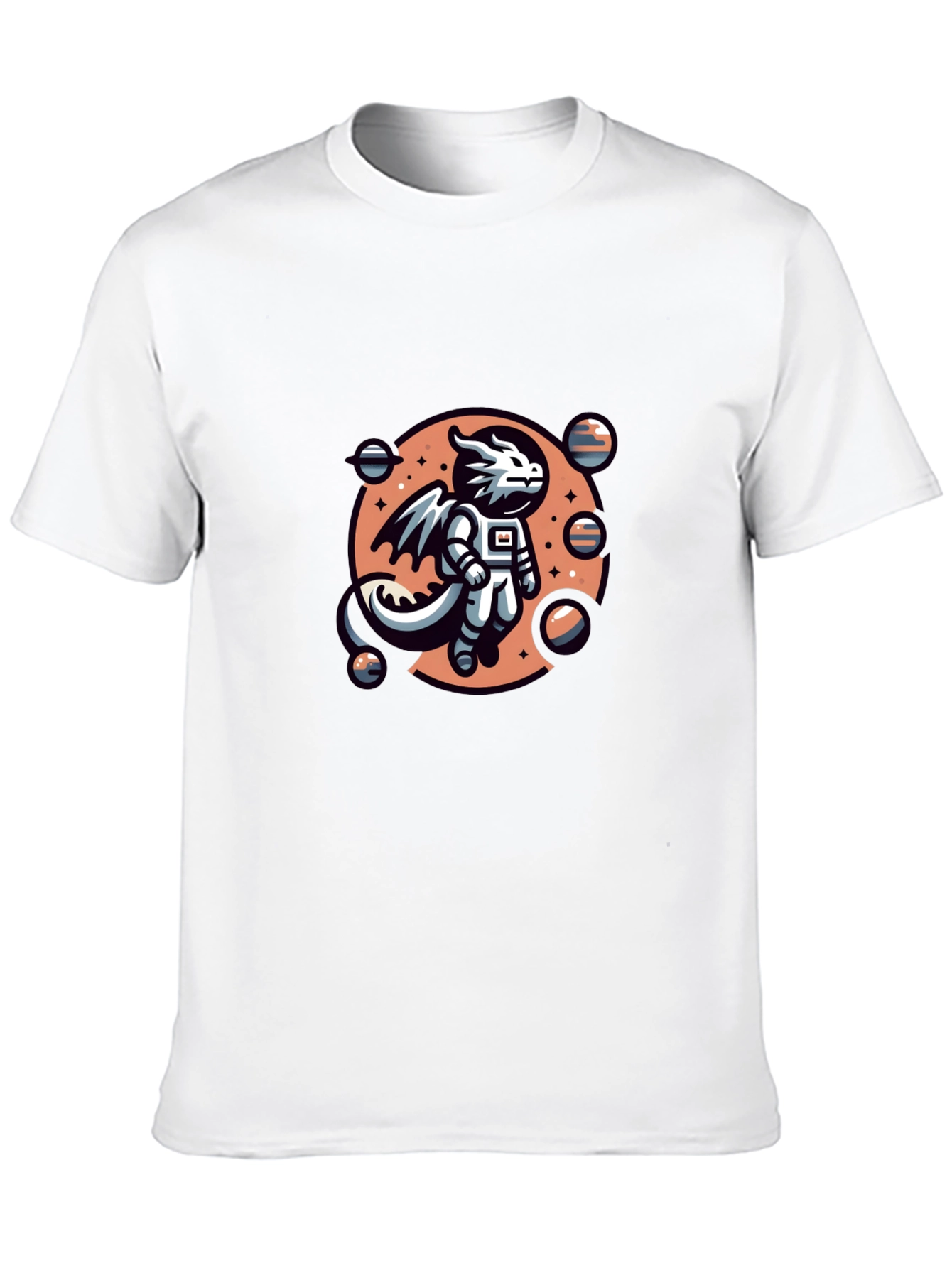 Astronaut Dragon Black T-Shirt