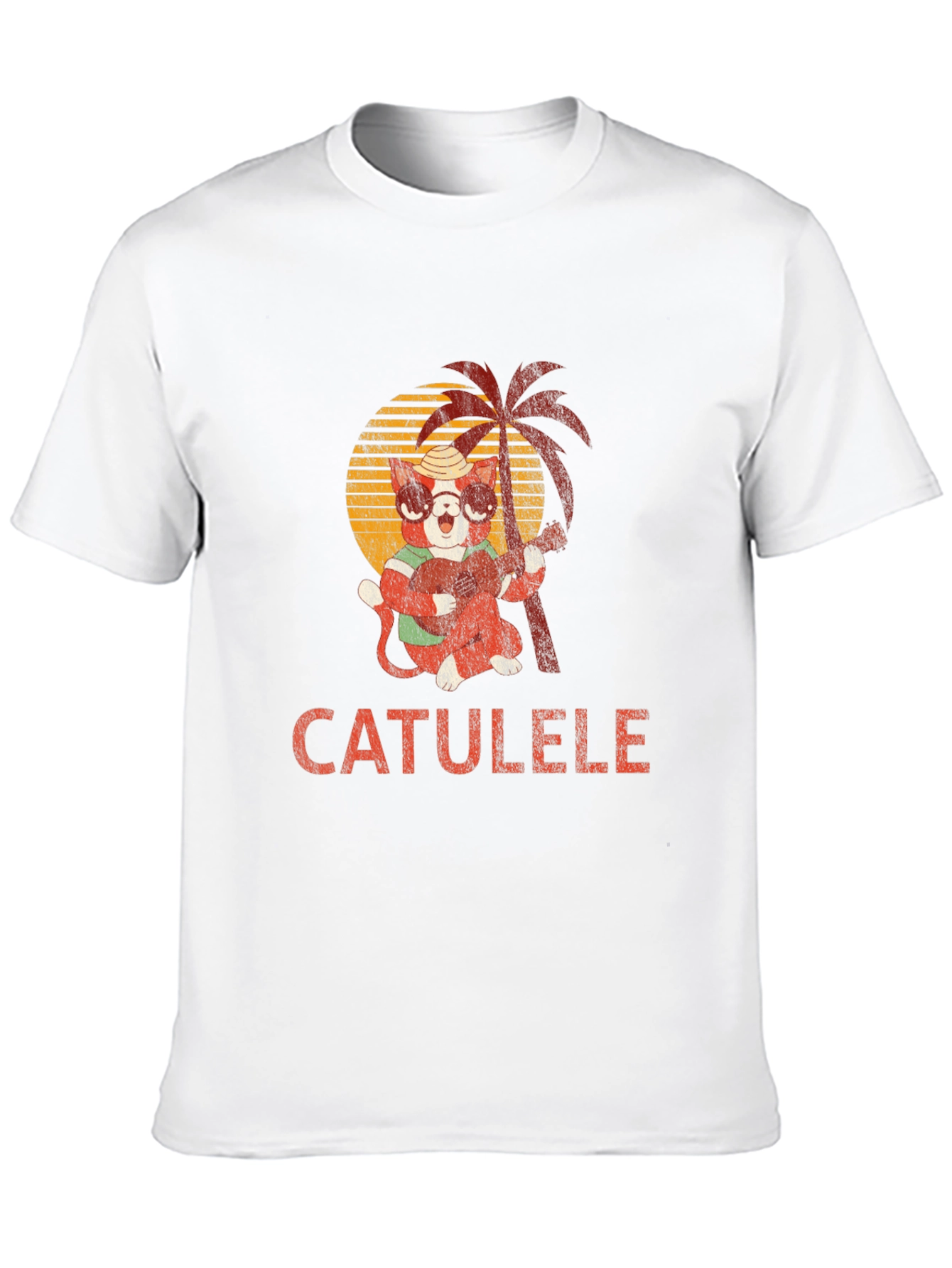 Catulele T-Shirt - Hawaiian Cat Playing Ukulele Tee
