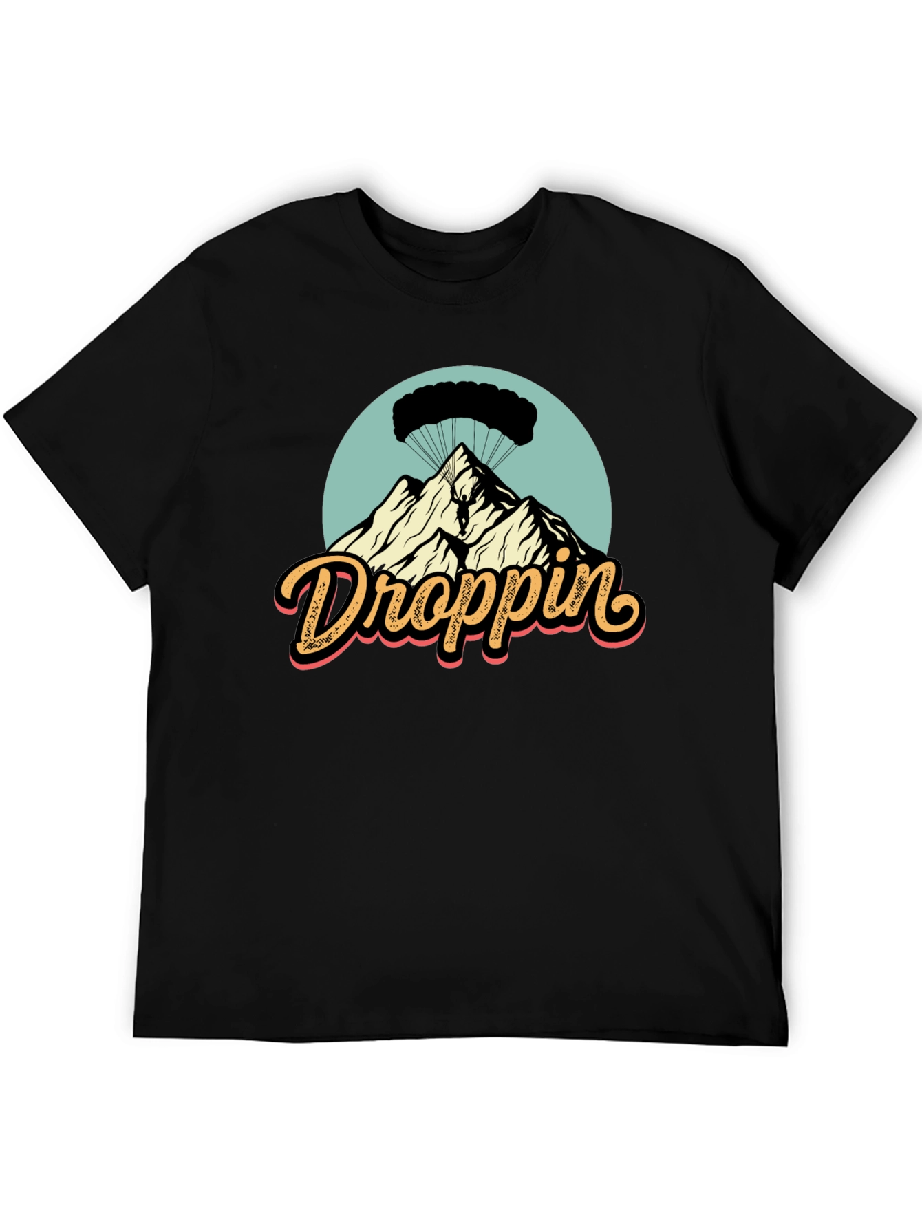 Droppin Parachute Mountain Graphic T-Shirt