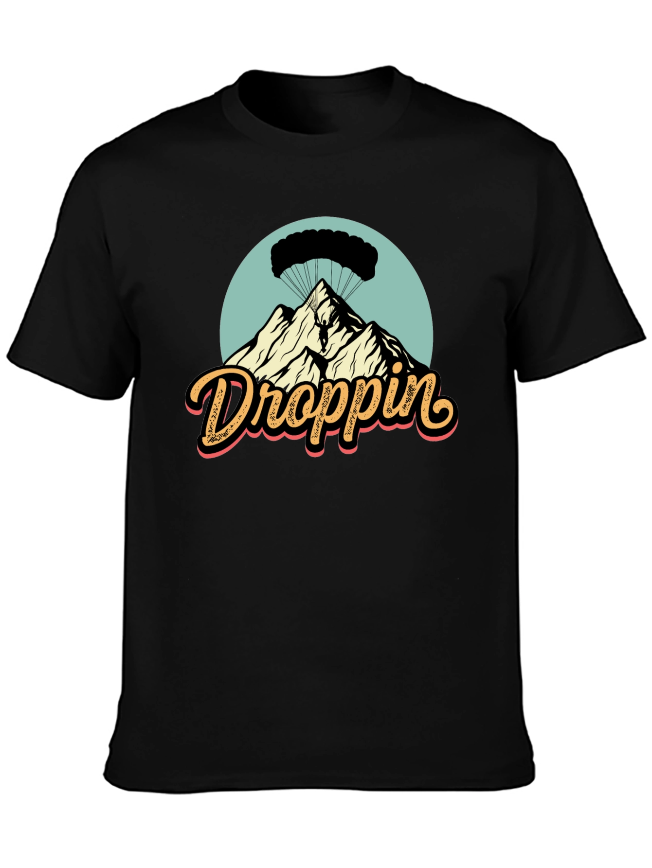 Droppin Parachute Mountain Graphic T-Shirt