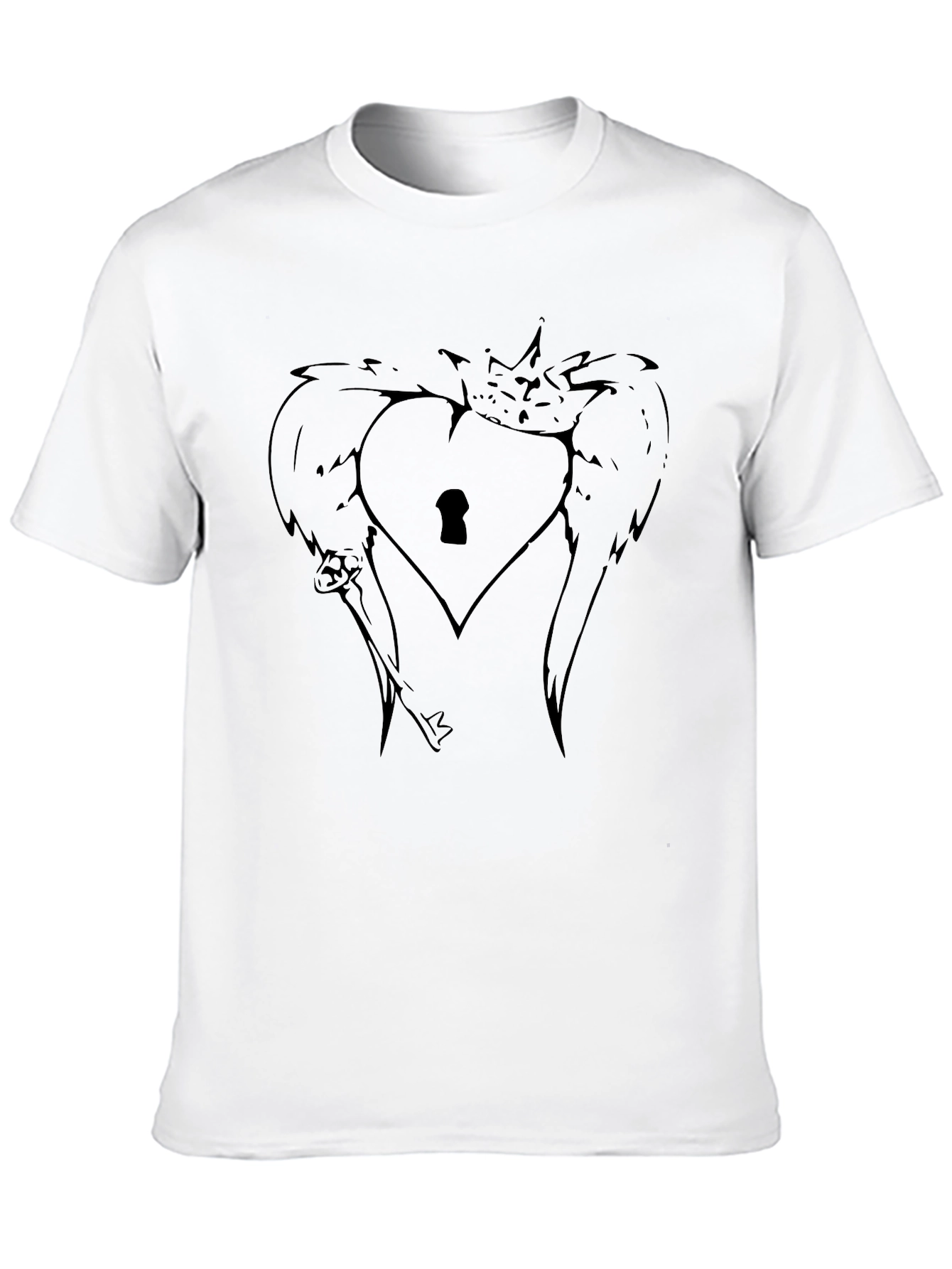 Winged Heart Lock T-Shirt - Stylish Graphic Tee