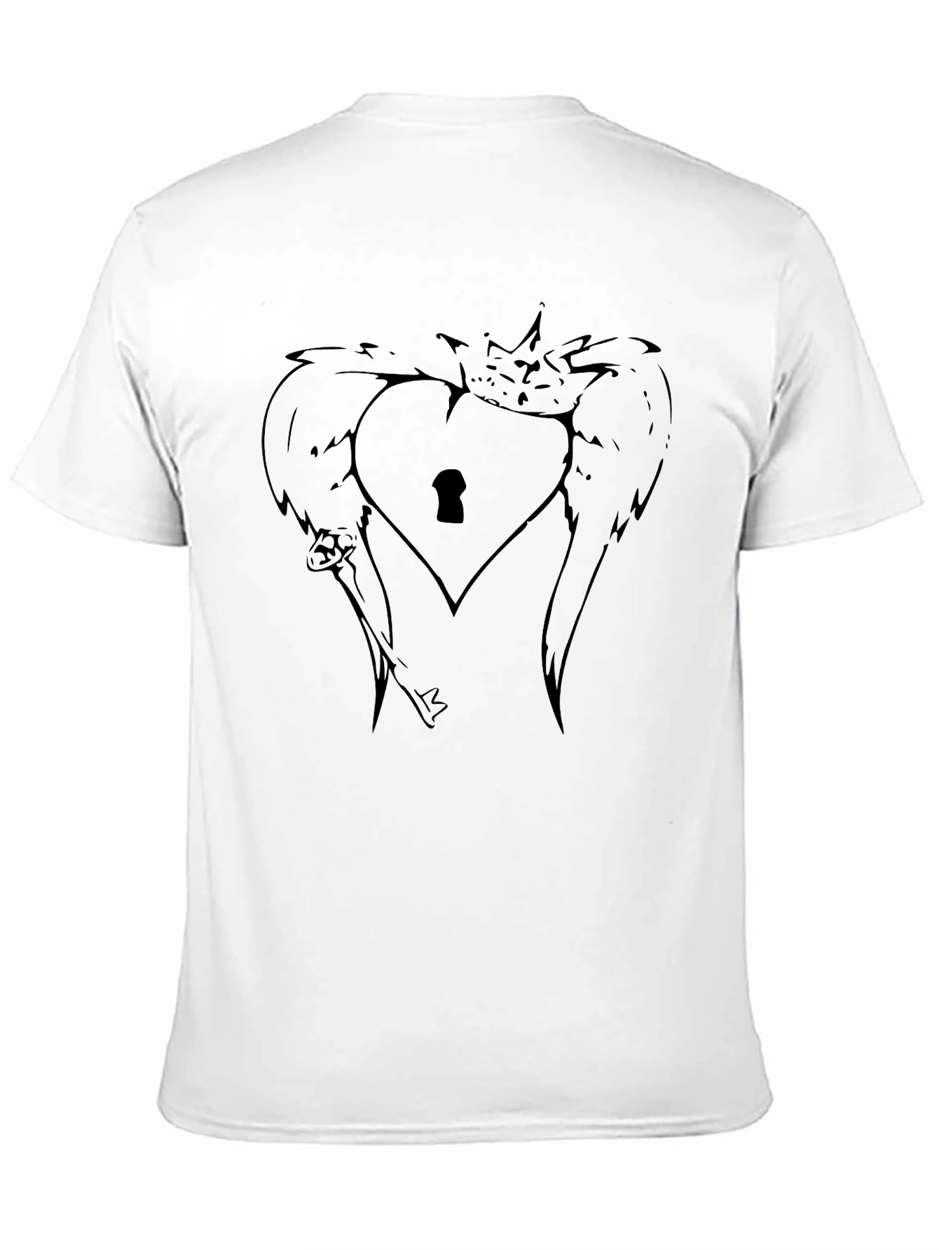 Winged Heart Lock T-Shirt - Stylish Graphic Tee