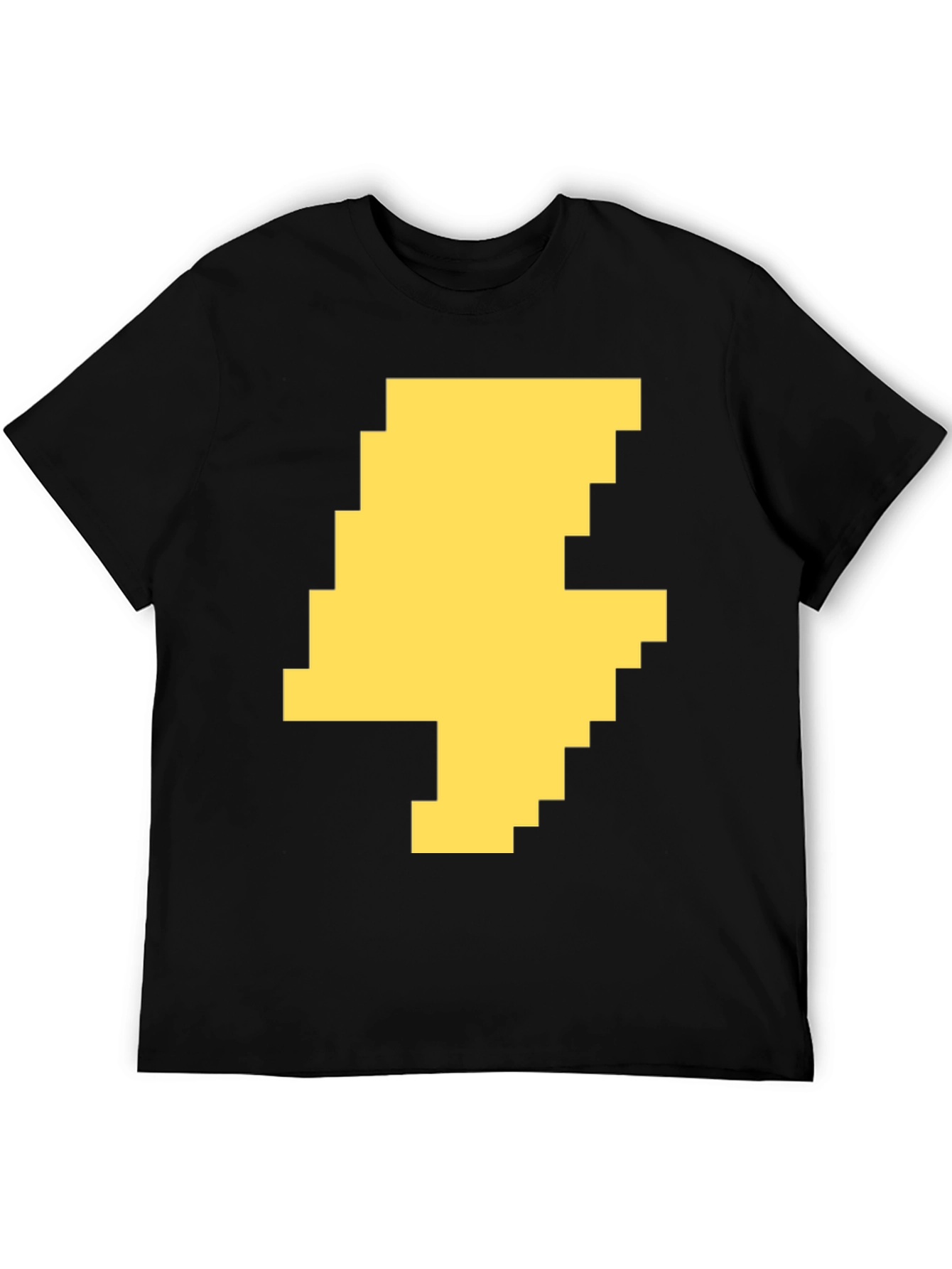 Pixelated Lightning Bolt Graphic Tee - Black