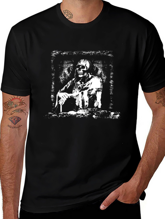 Grim Reaper Black T-Shirt - Edgy Skeleton Design