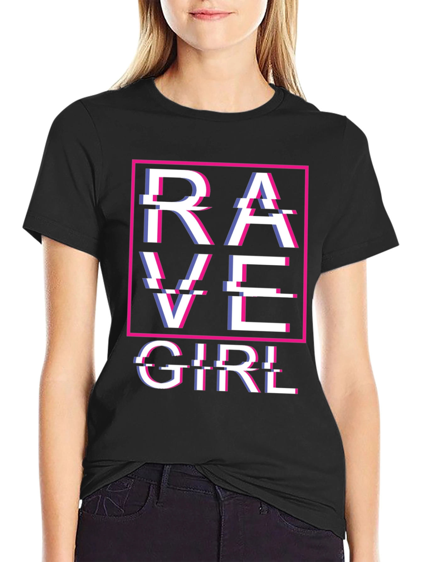 Rave Girl Glitch Graphic T-Shirt - EDM Festival Apparel
