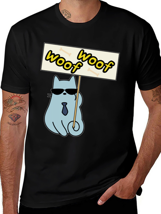 Woof Woof Protest Cat T-Shirt