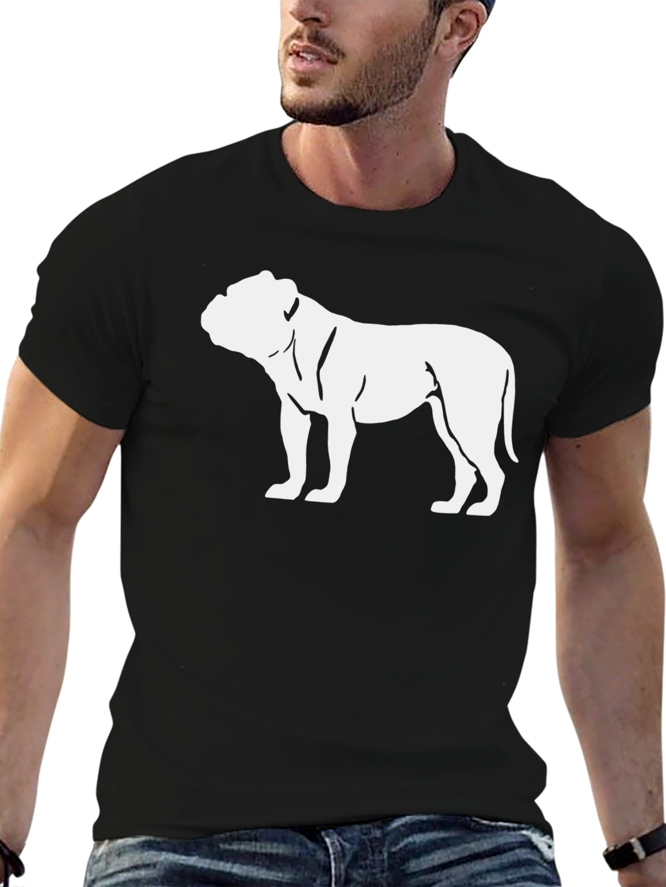 Bulldog Graphic Tee - Black Cotton Blend