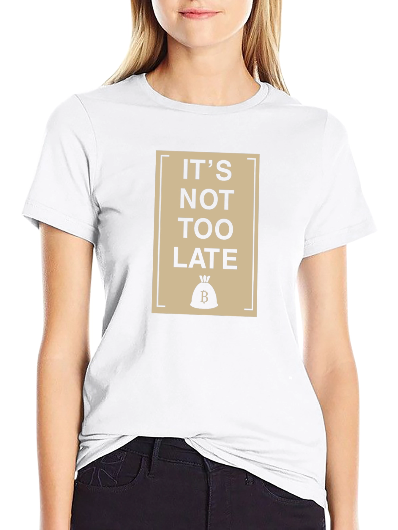 Its Not Too Late Black Graphic T-Shirt