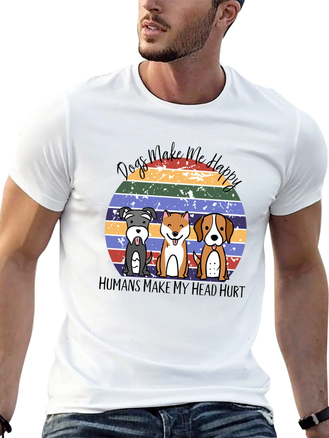 Dogs Make Me Happy T-Shirt