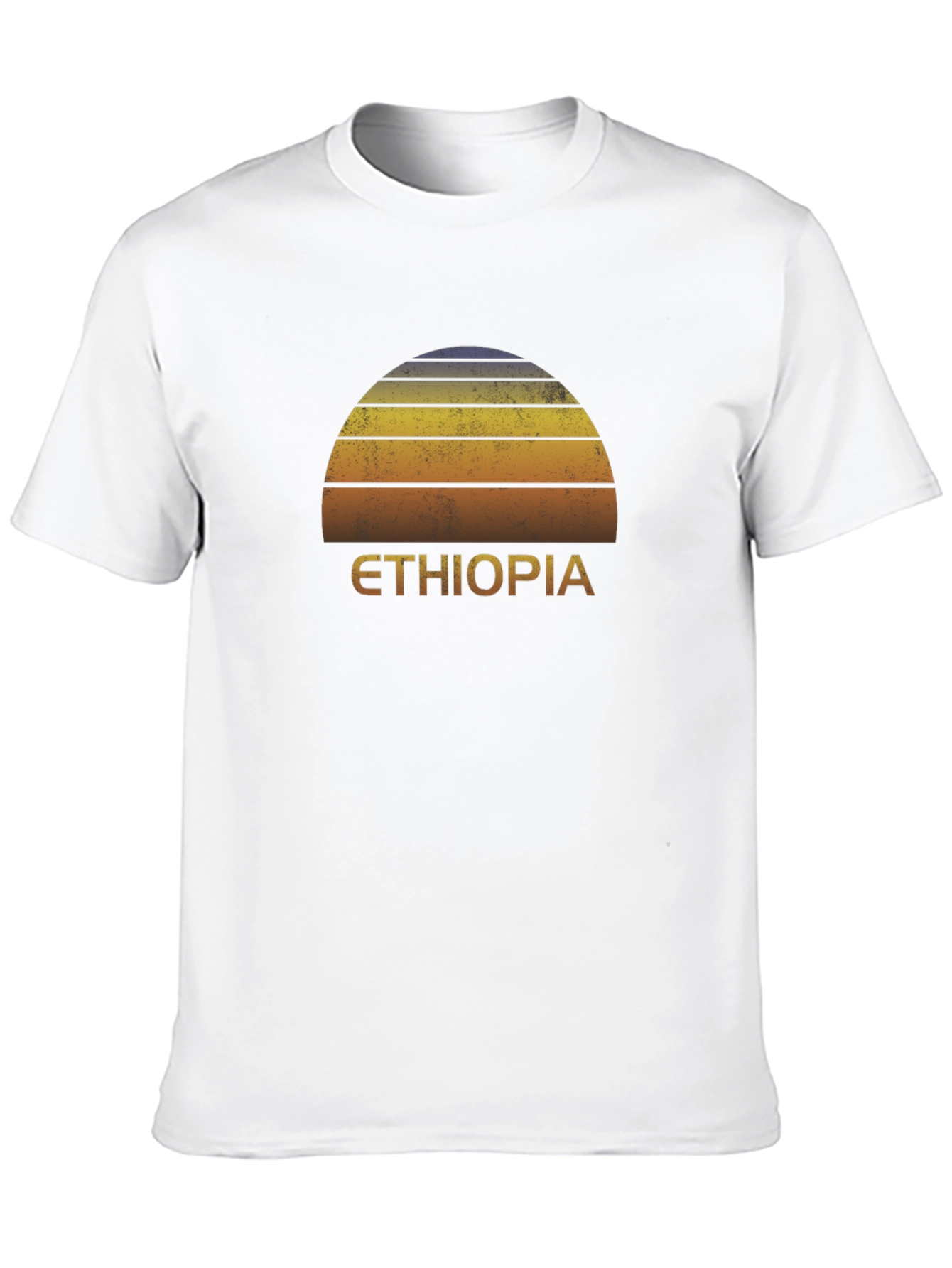 Ethiopia Sunset Graphic Tee - Retro Style Black T-Shirt
