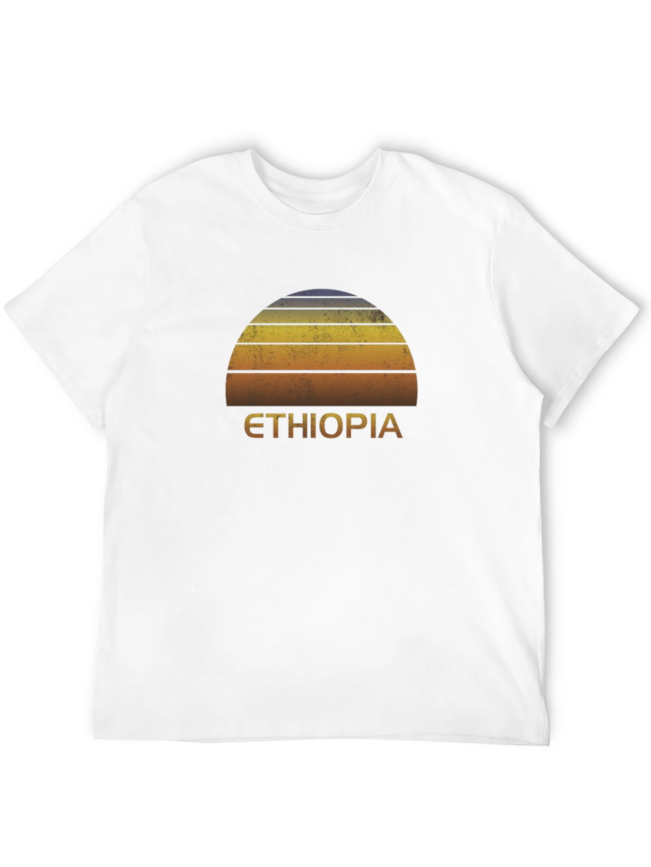 Ethiopia Sunset Graphic Tee - Retro Style Black T-Shirt