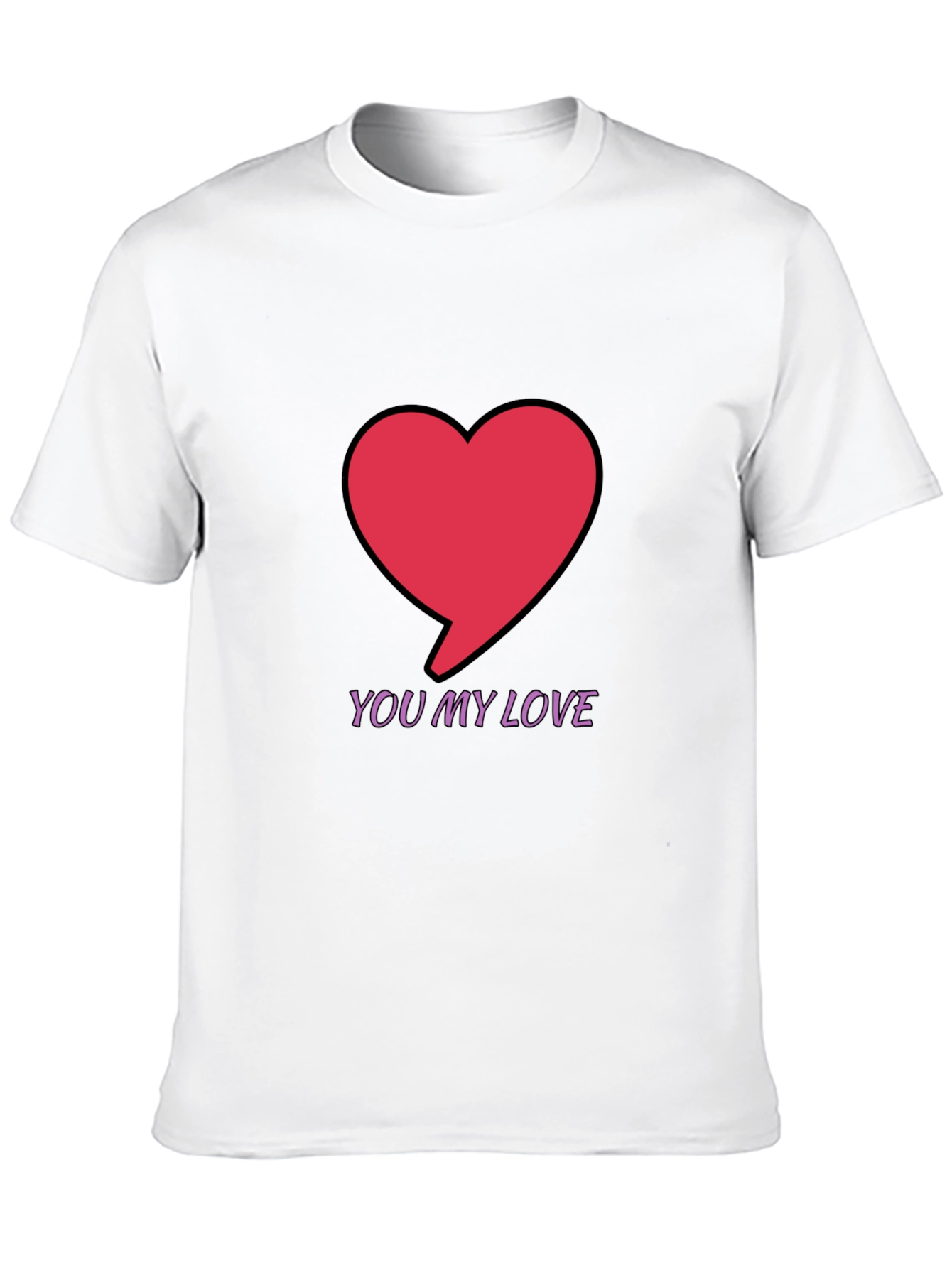 You My Love Graphic Black T-Shirt