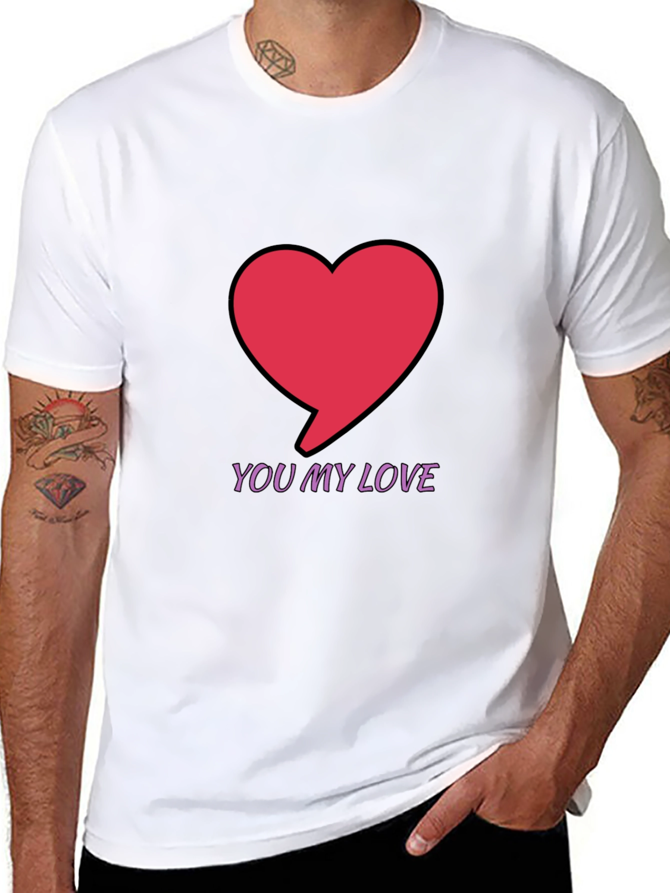 You My Love Graphic Black T-Shirt