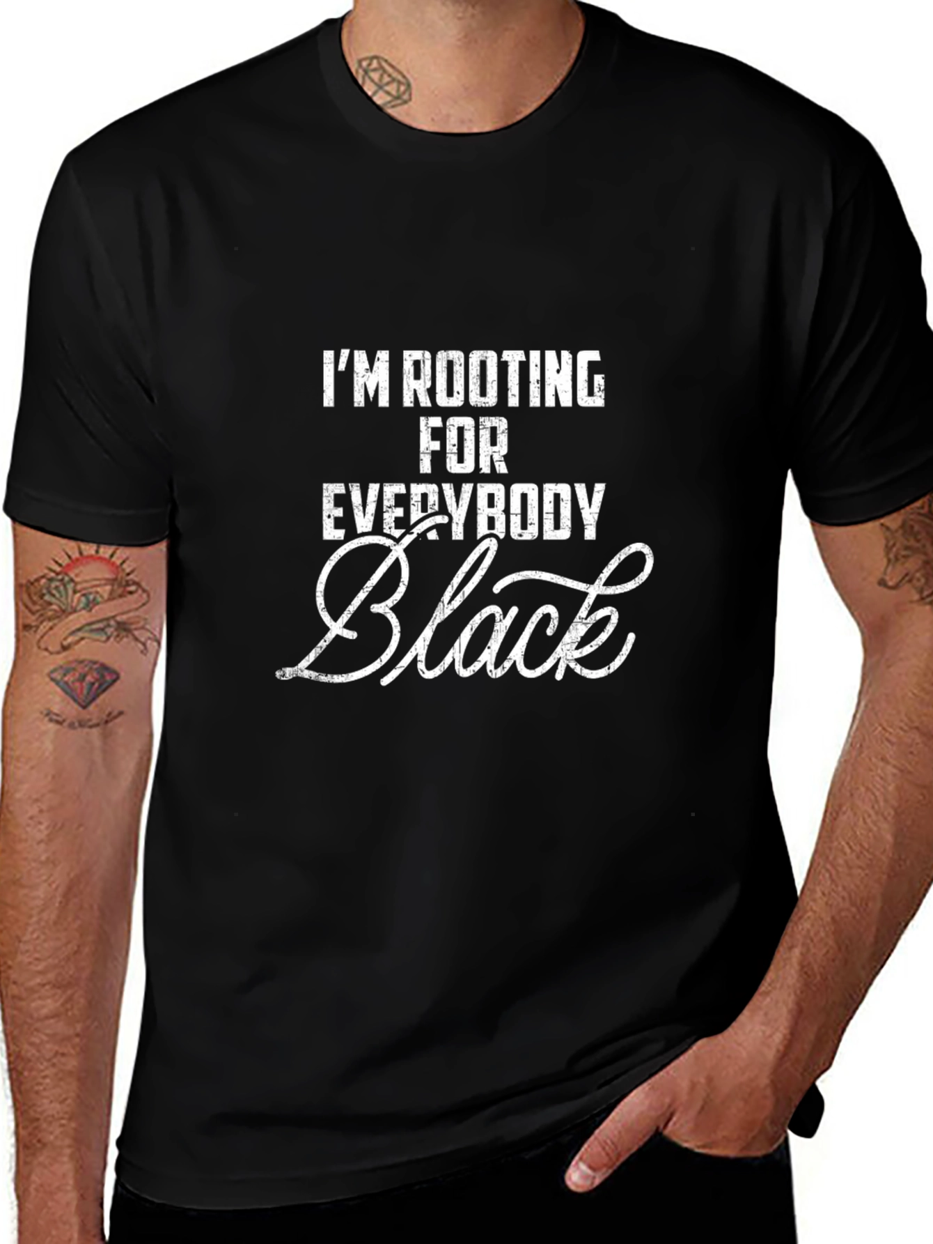 Im Rooting For Everybody Black Graphic Tee