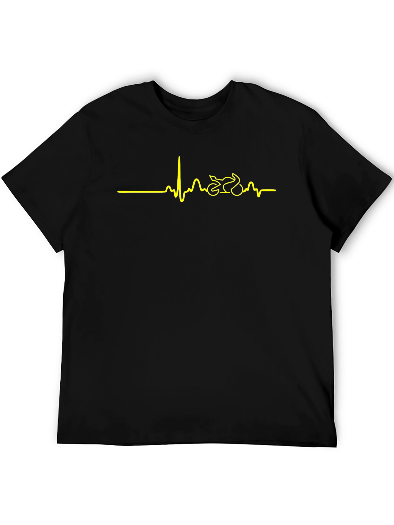 Motorcycle Heartbeat T-Shirt - Black